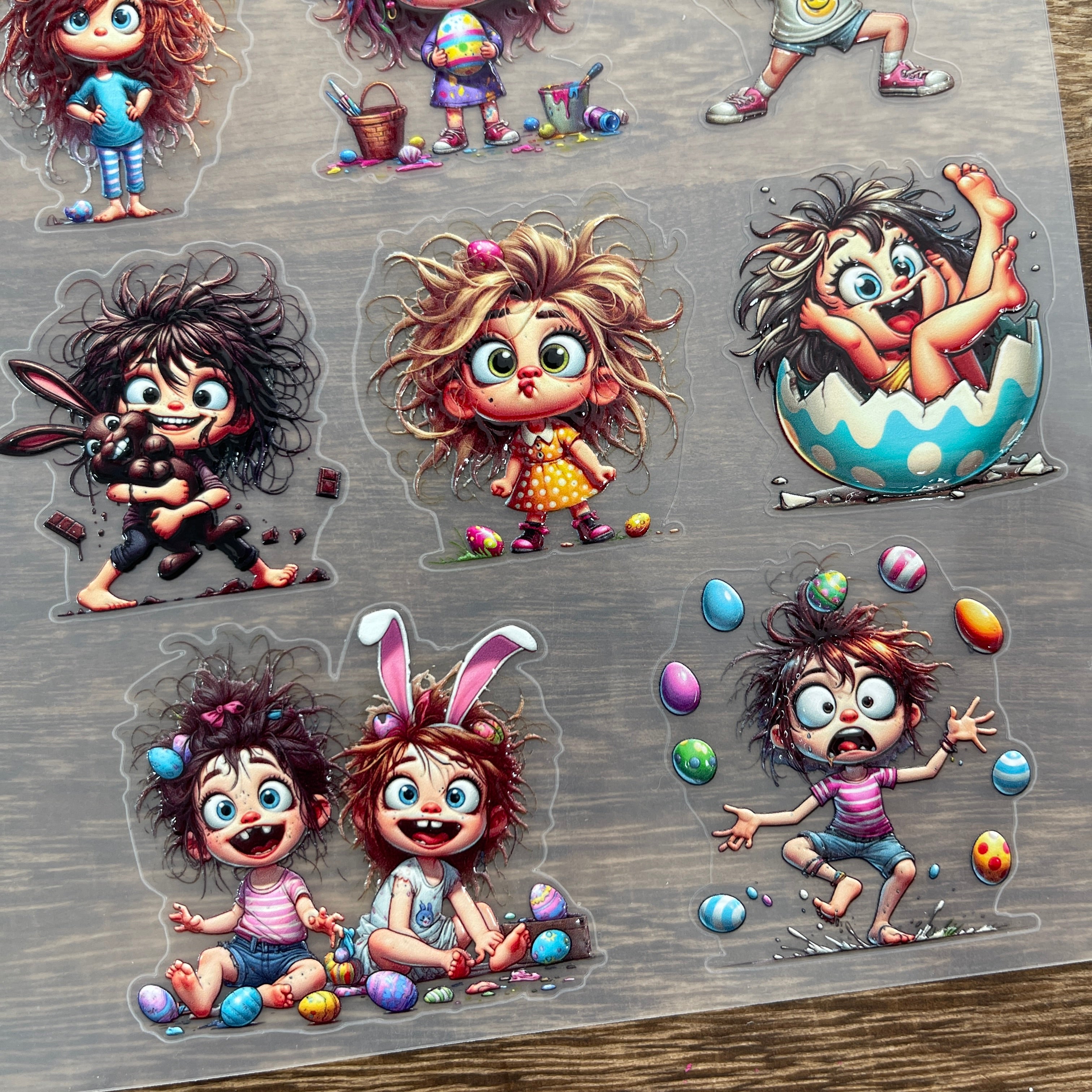 3D Funny little girl PET Sticker 1 Pcs