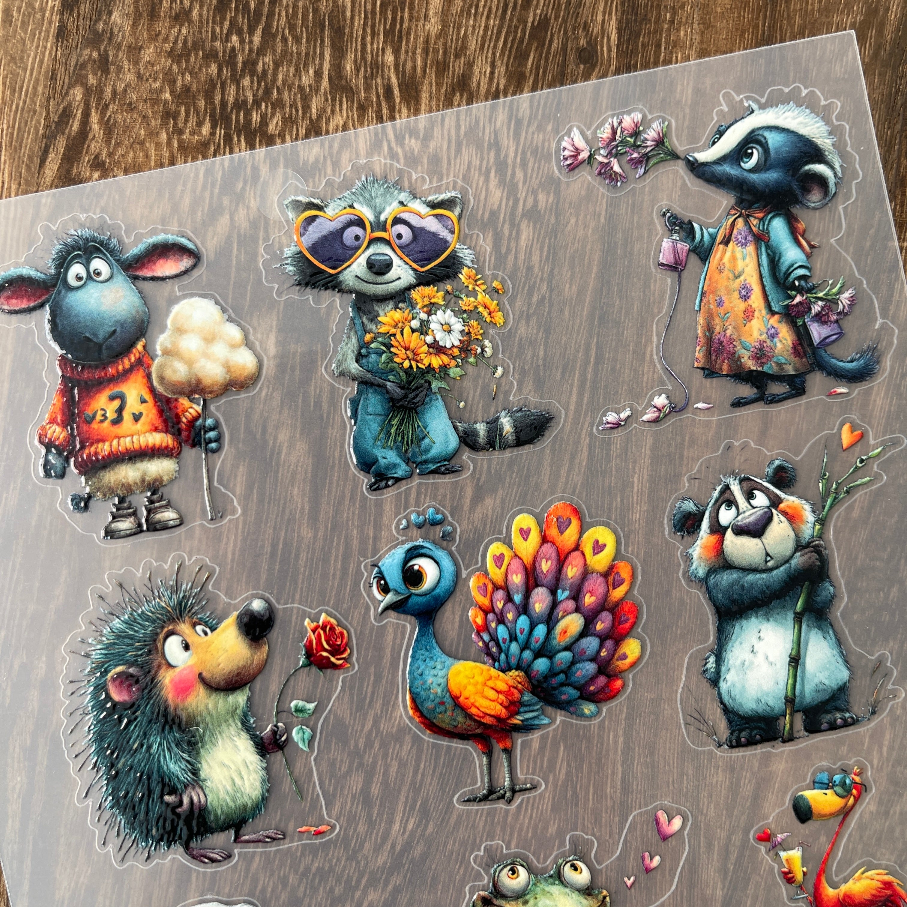 3D Cute little animals PET Sticker 1 Pcs