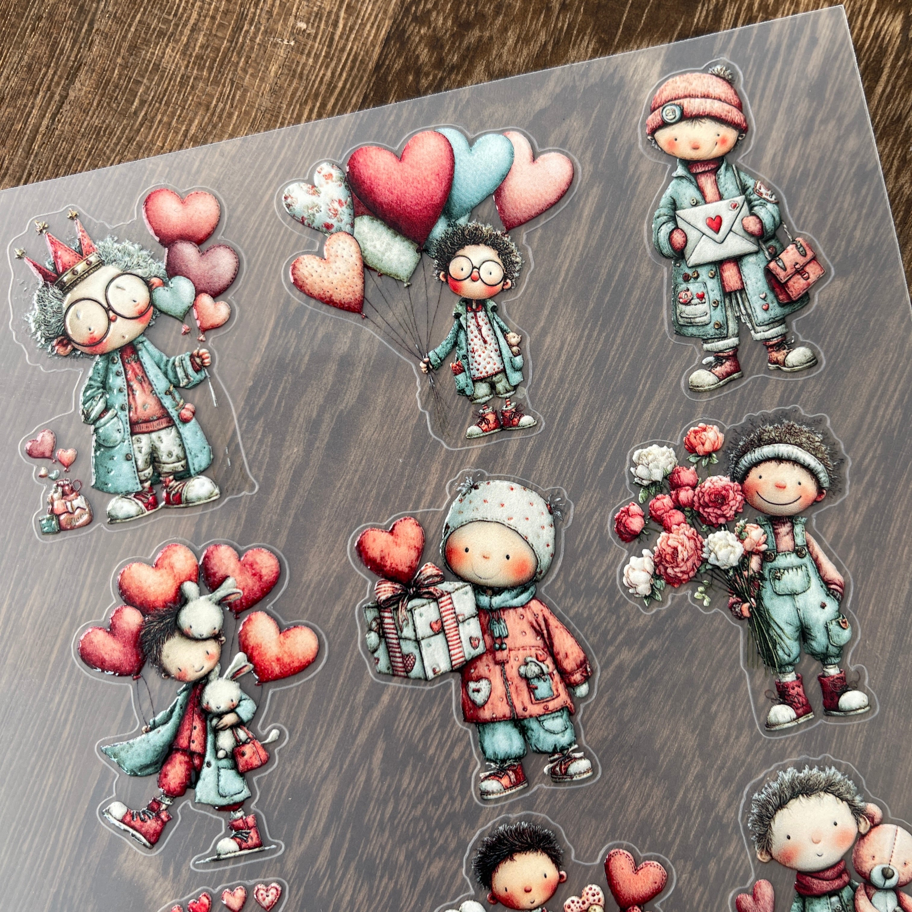 3D Valentine boy PET Sticker 1 Pcs