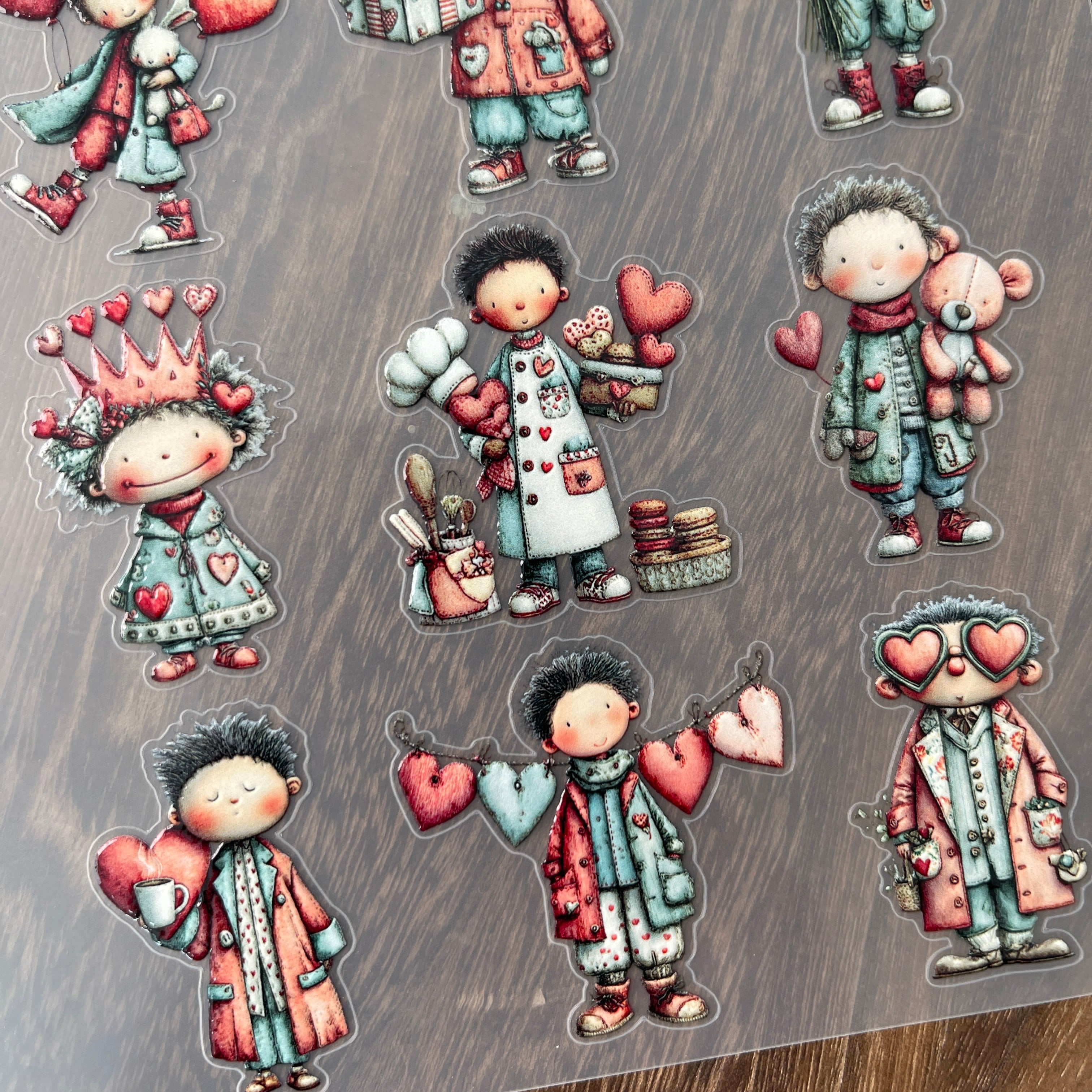 3D Valentine boy PET Sticker 1 Pcs