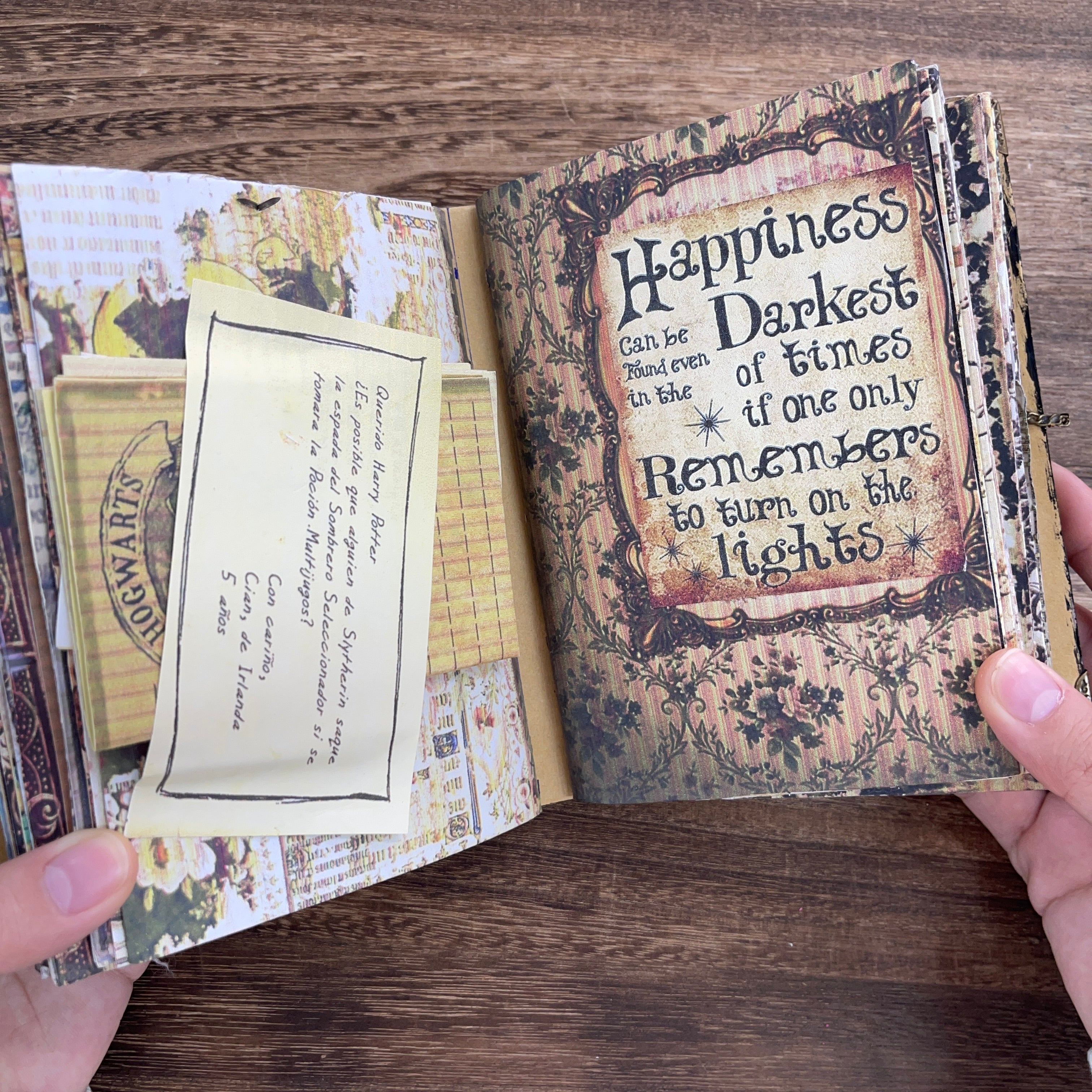 Hogwarts style handmade book