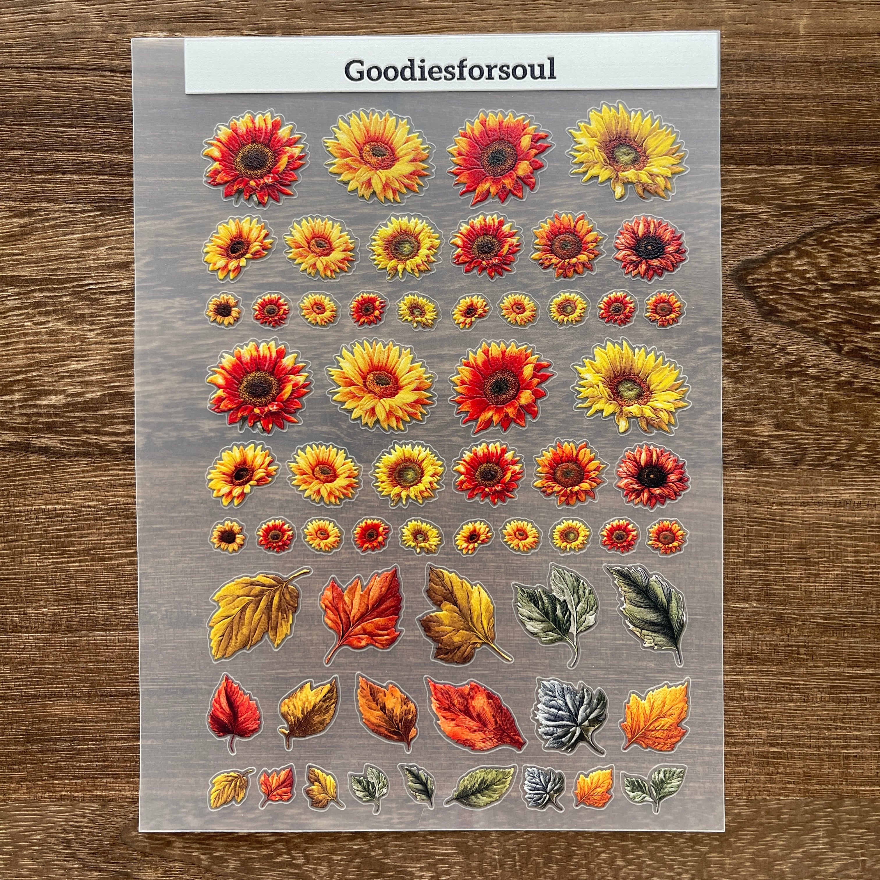 3D Sunflower PET Sticker 1 Pcs