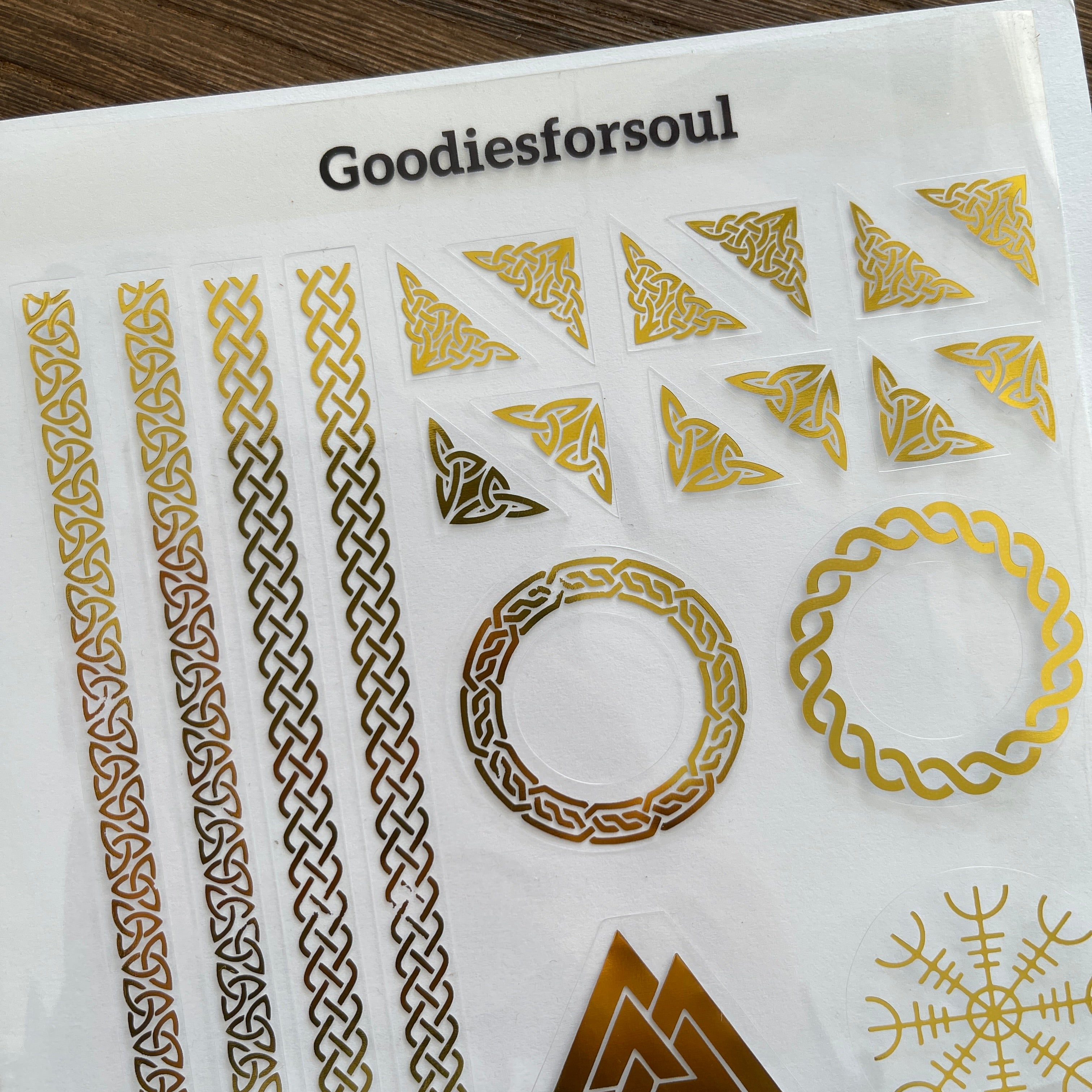 Viking-style Gold foil sticker 1pcs