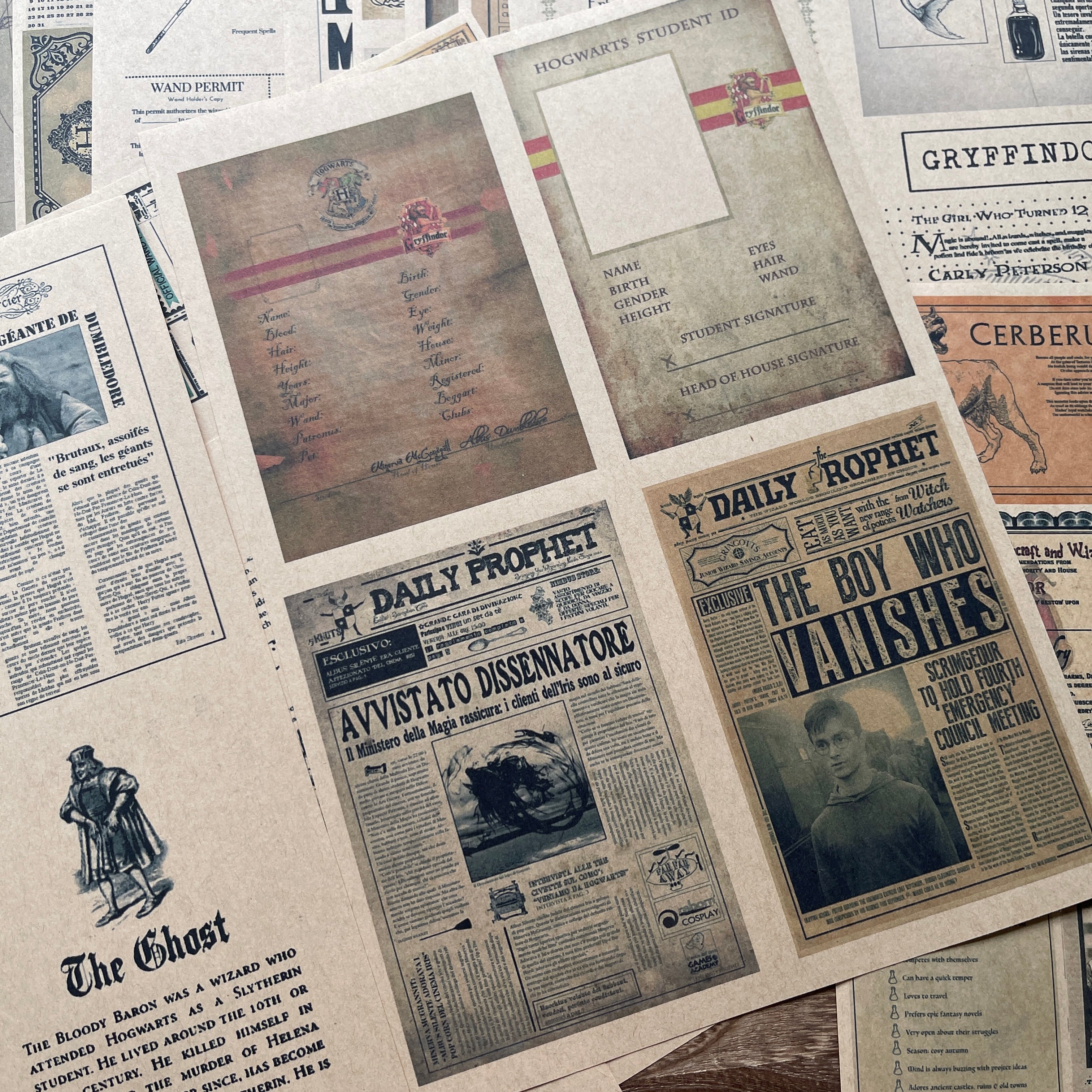 260102 A4 size Gryffindor Style paper & sticker 25 pcs