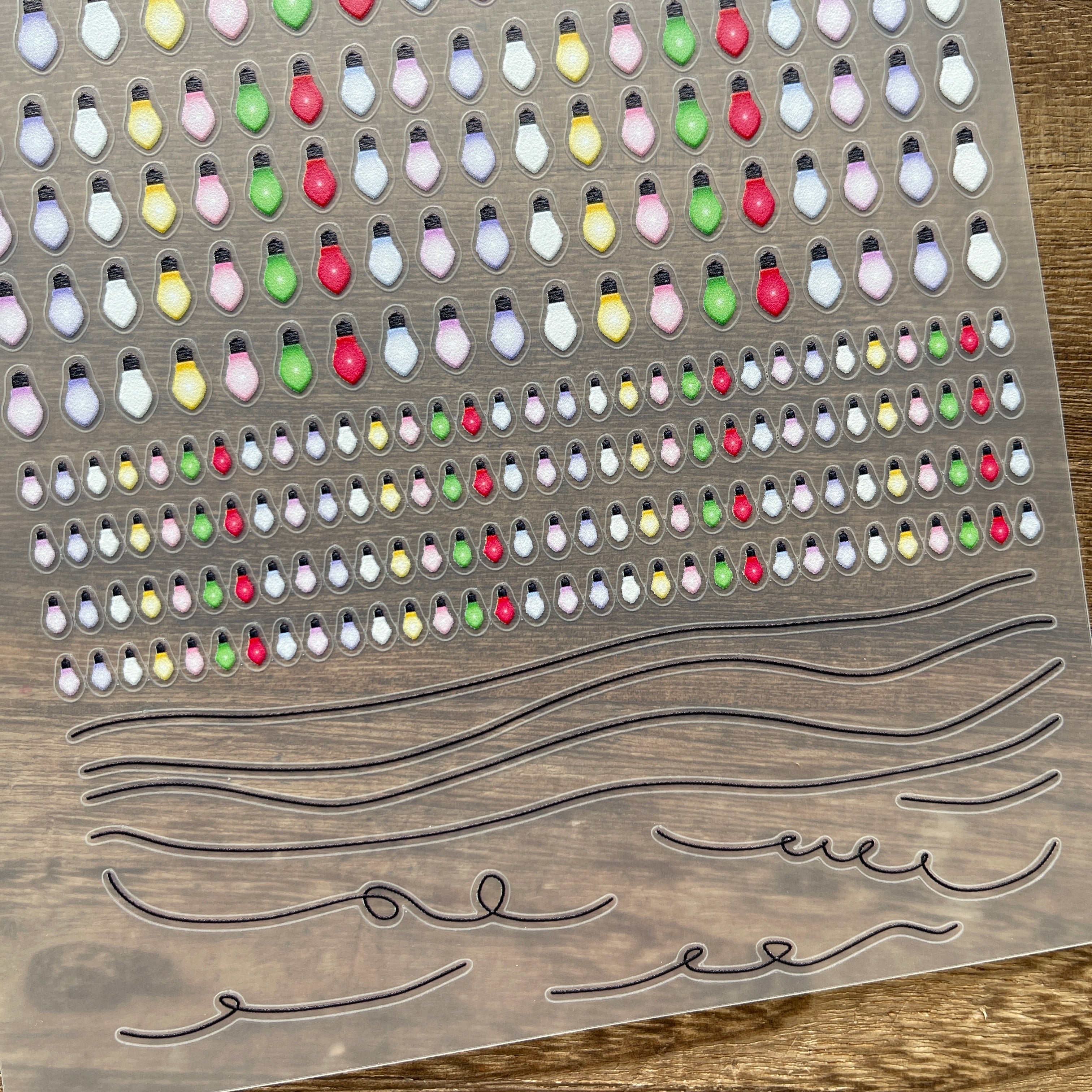 3D Colorful lights PET Sticker 1 Pcs