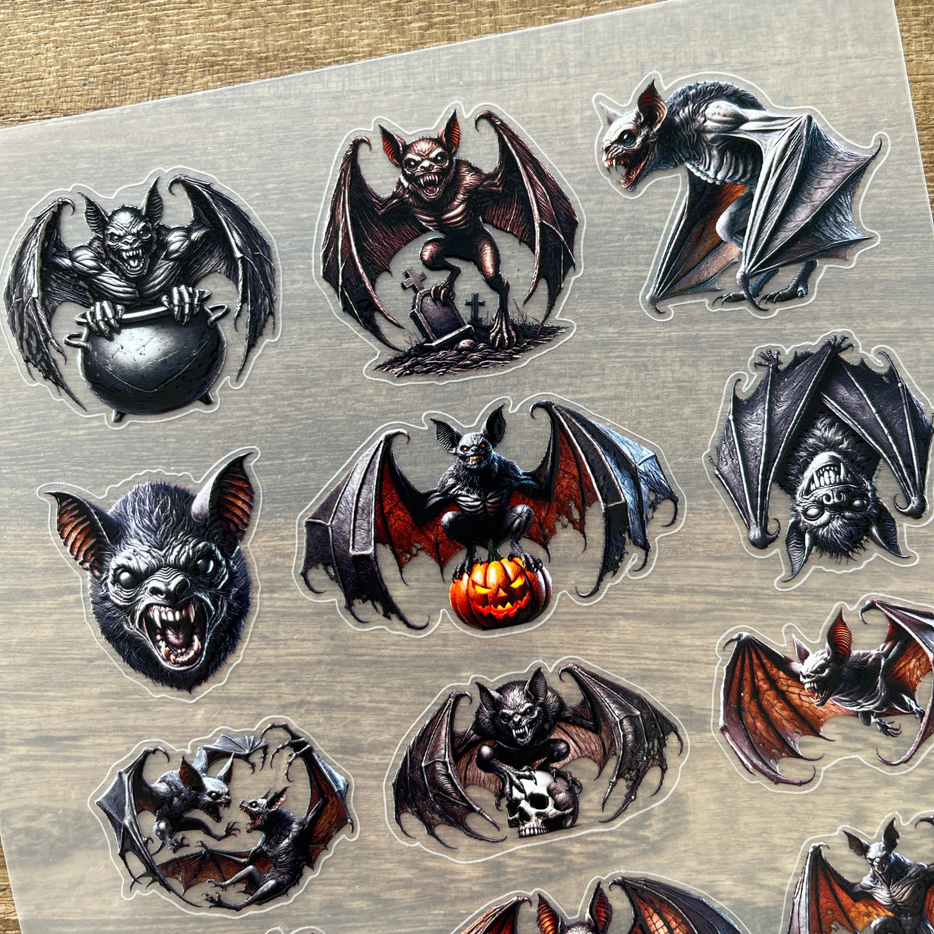 3D Ghost bat PET Sticker 1 Pcs