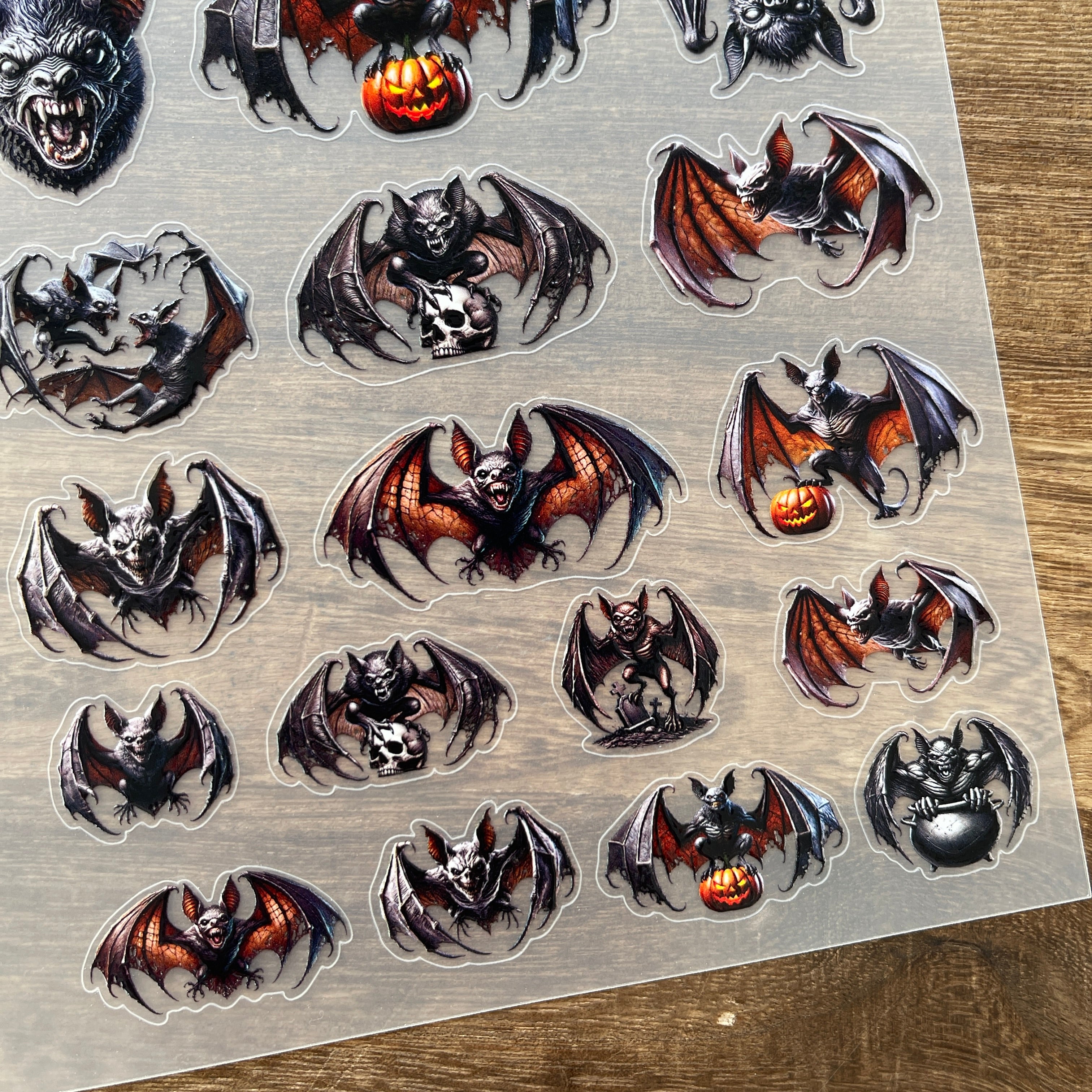 3D Ghost bat PET Sticker 1 Pcs