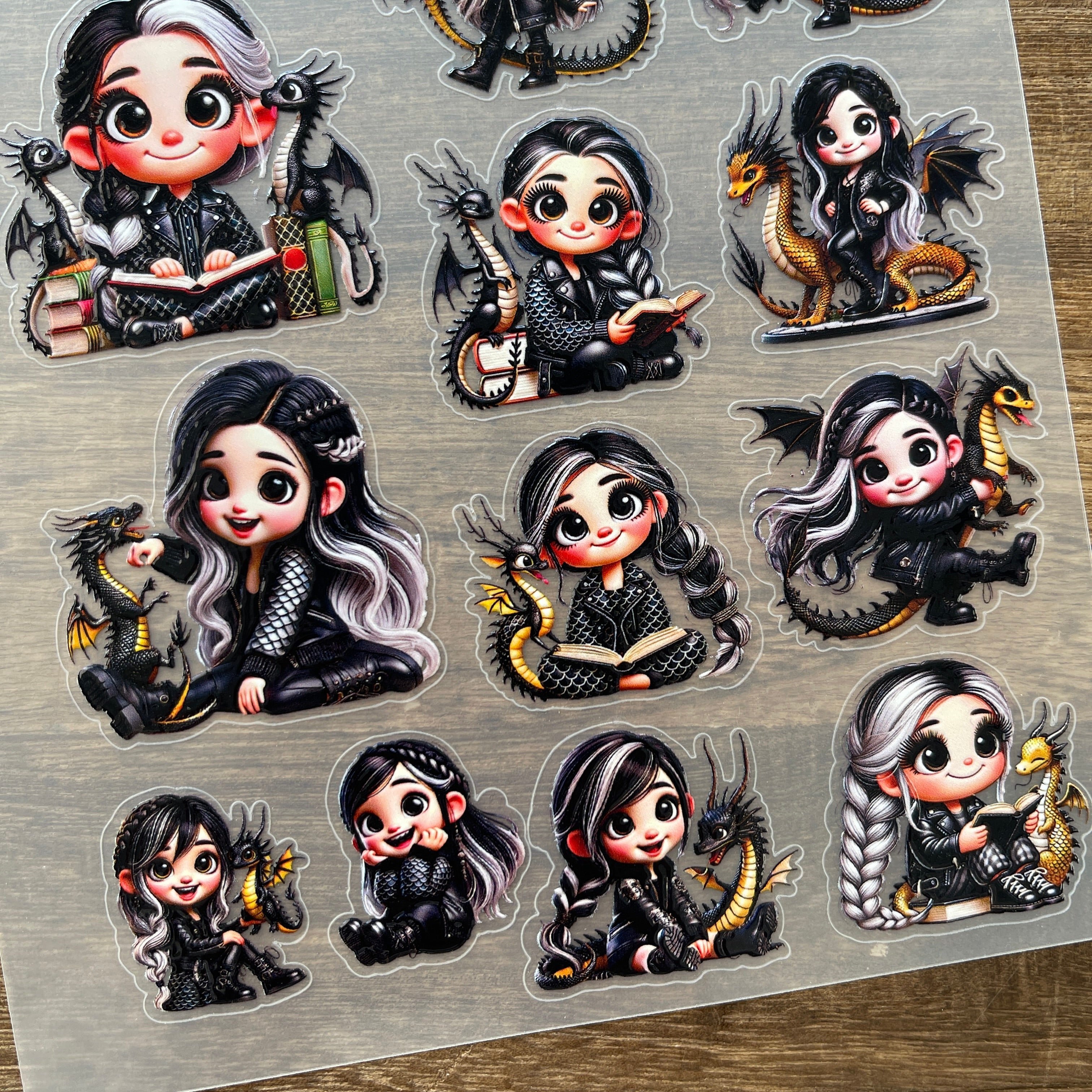 3D Tamer dragon girl PET Sticker 1 Pcs