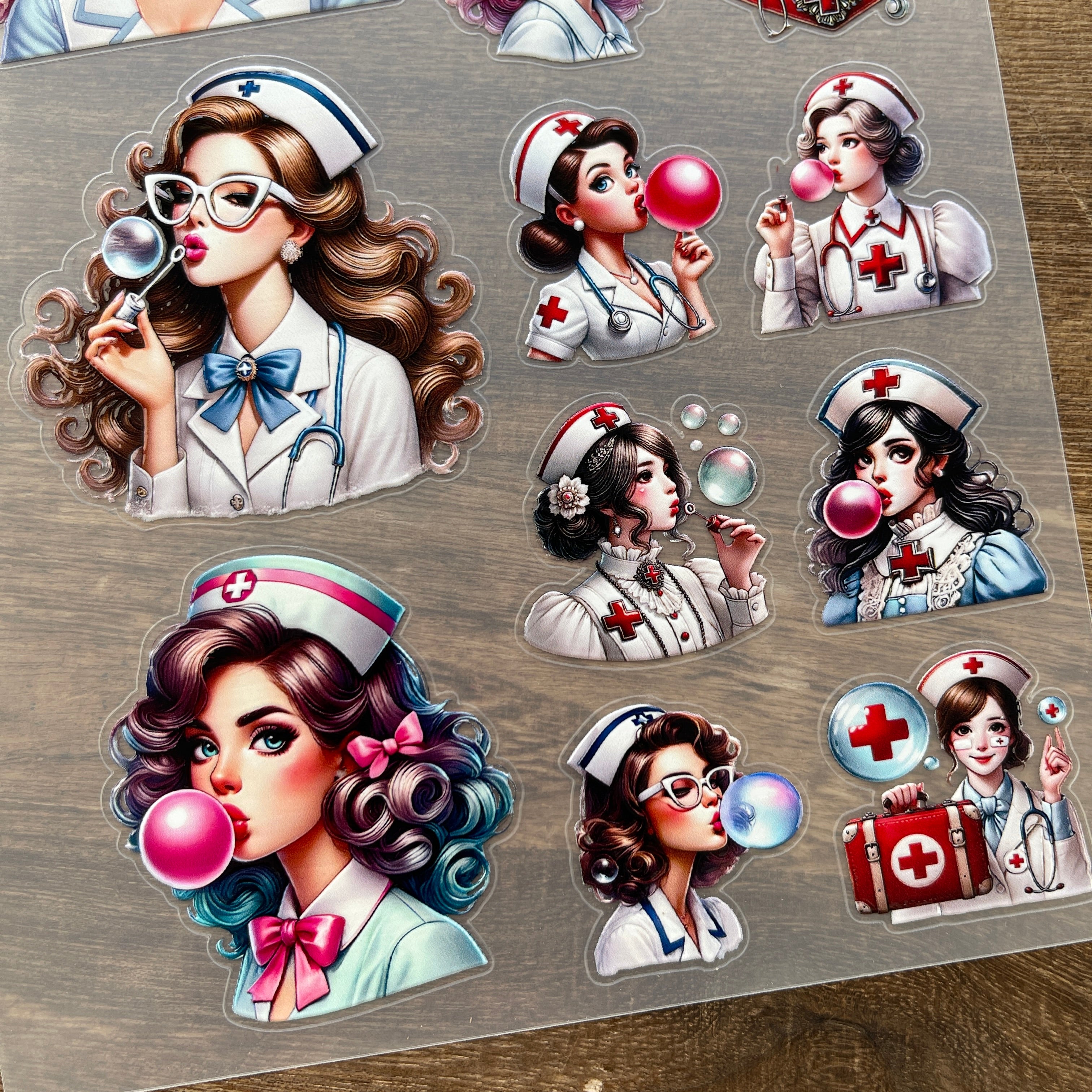 3D Nurse PET Sticker 1 Pcs