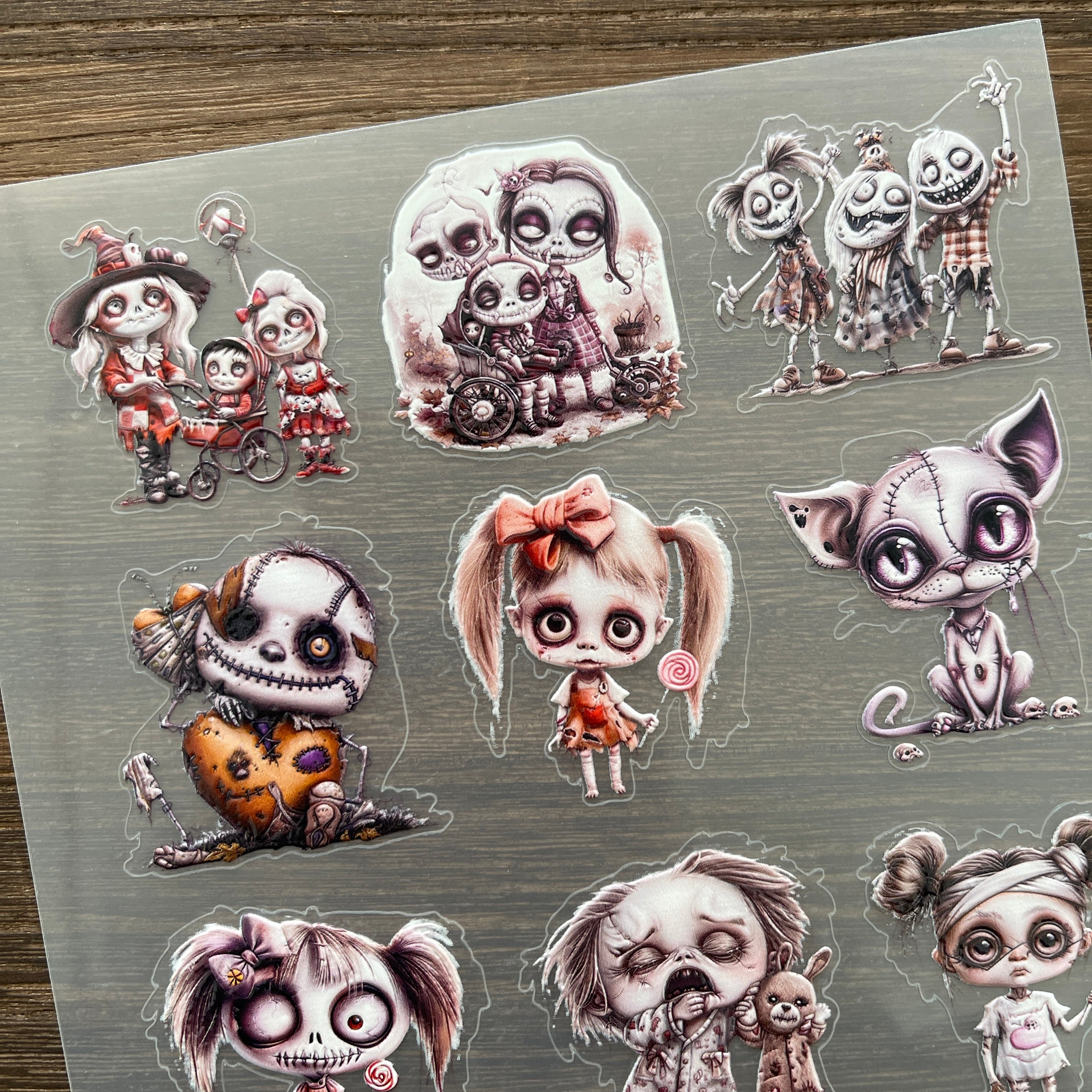 3D Dark doll PET Stickers 1pcs