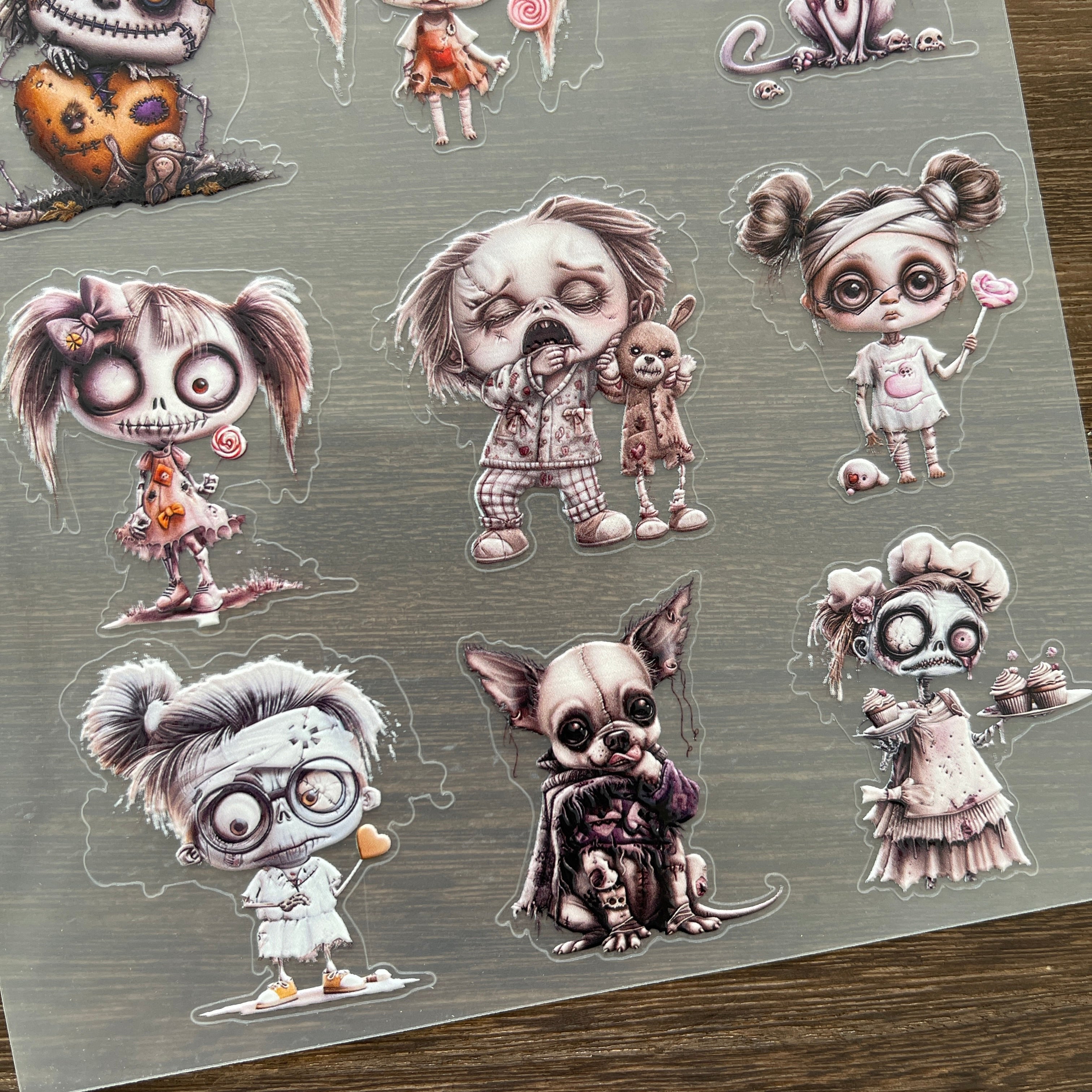 3D Dark doll PET Stickers 1pcs