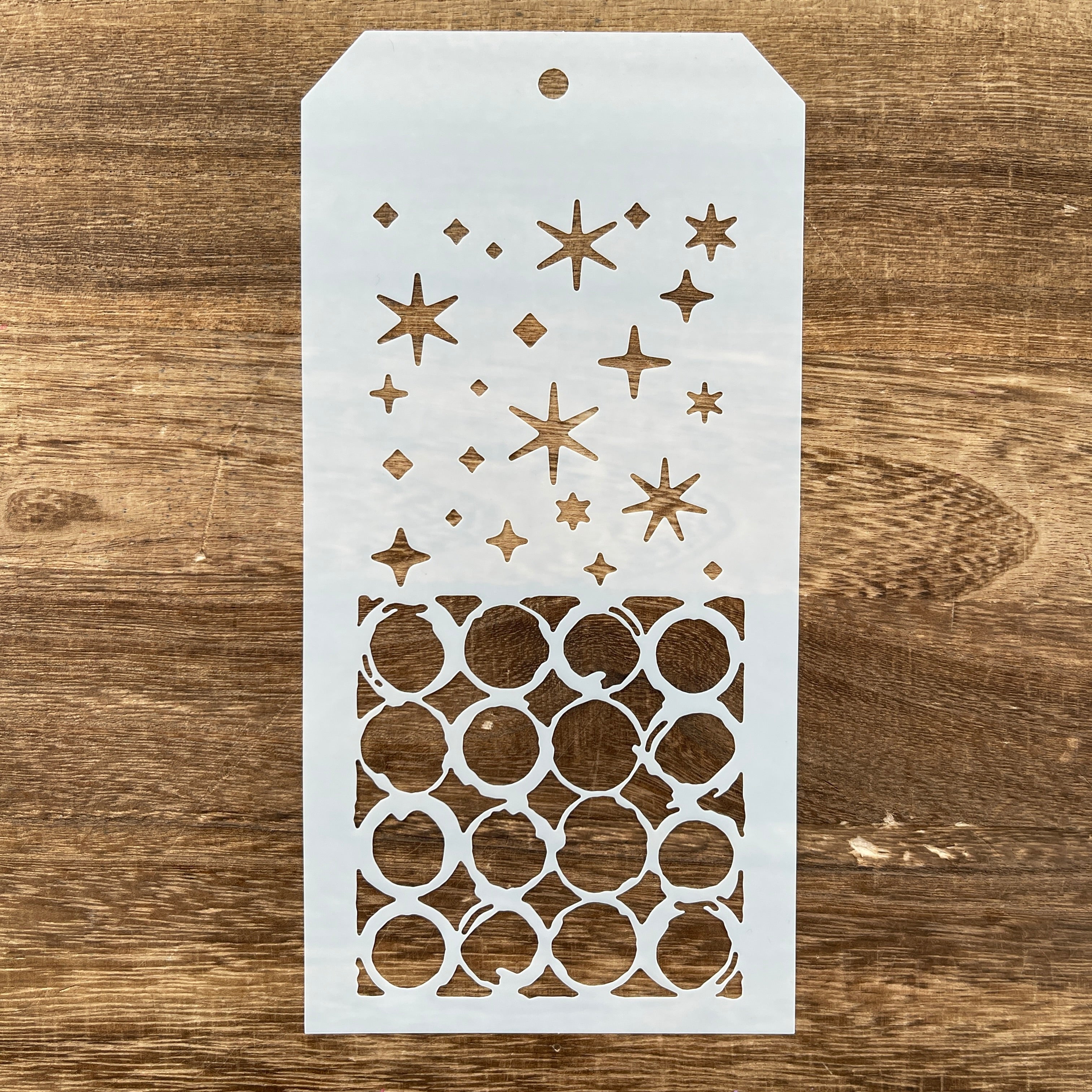 260115 Stars and bubbles Pattern stencil 10.5CM*21.8CM