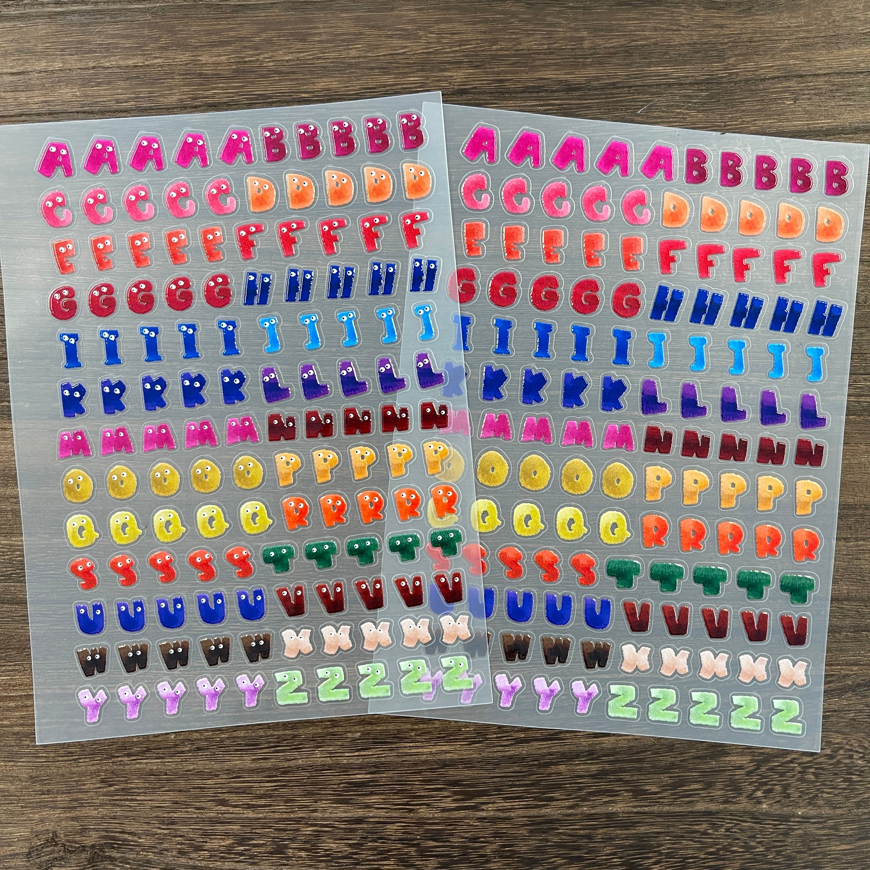 3D Dopamine Plush Letters PET Sticker 1 Pcs