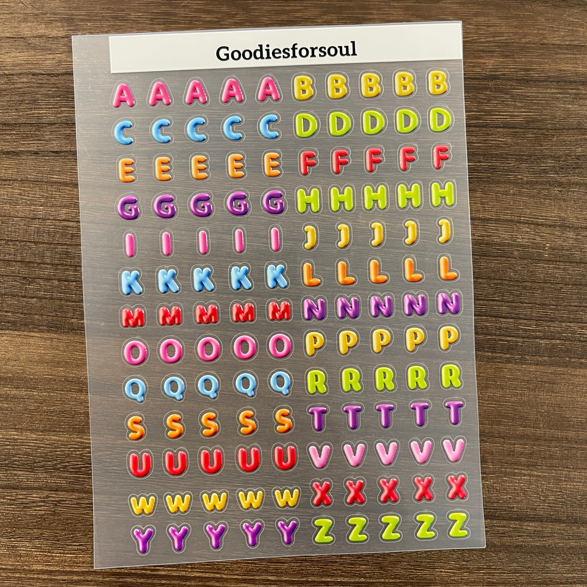 Cartoon Lettering Stickers 3D Colorful cartoon letters PET Sticker 1 Pcs – Goodiesforsoul