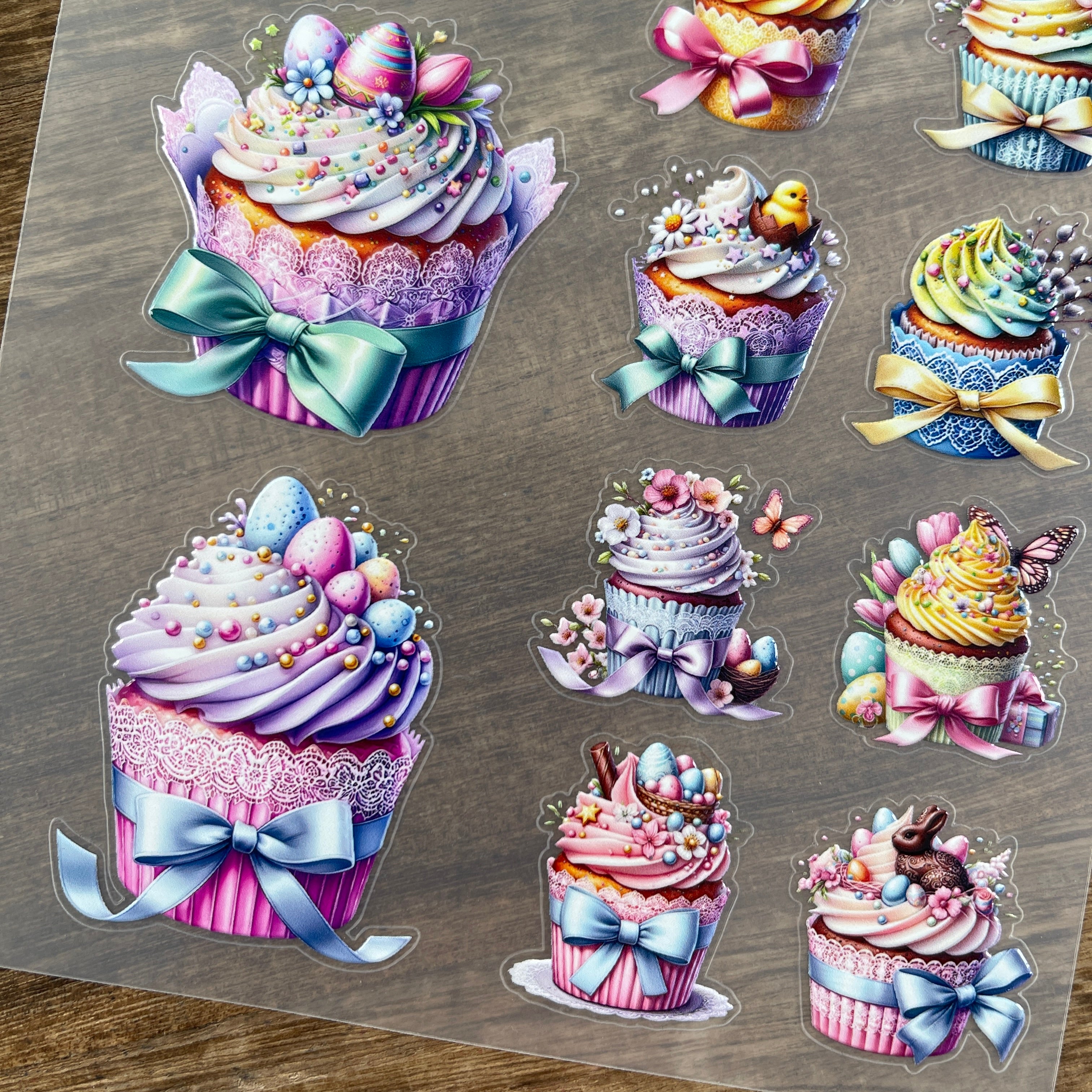 3D Easter cake PET Sticker 1 Pcs
