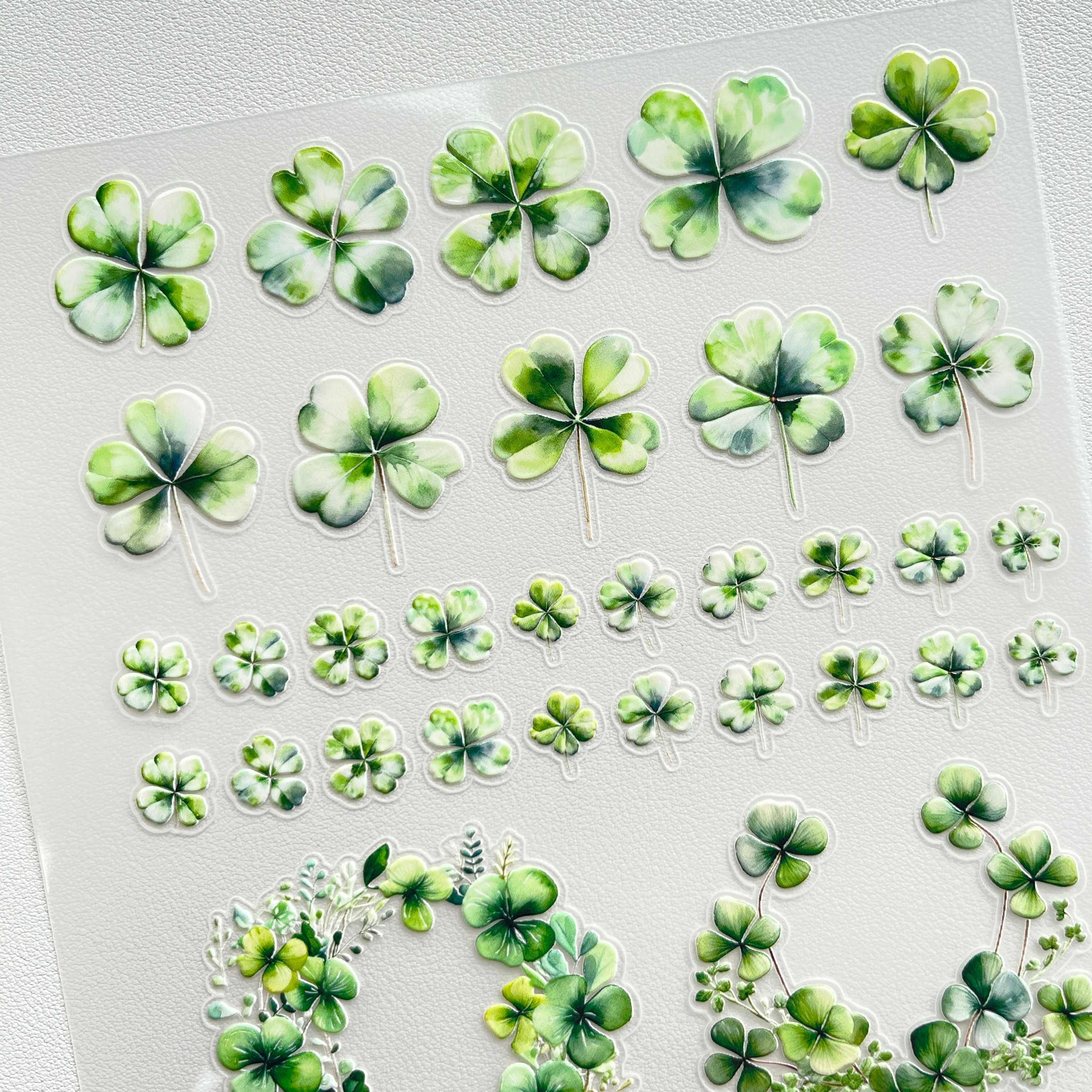 3D Four leaf clover PET Sticker 1 Pcs