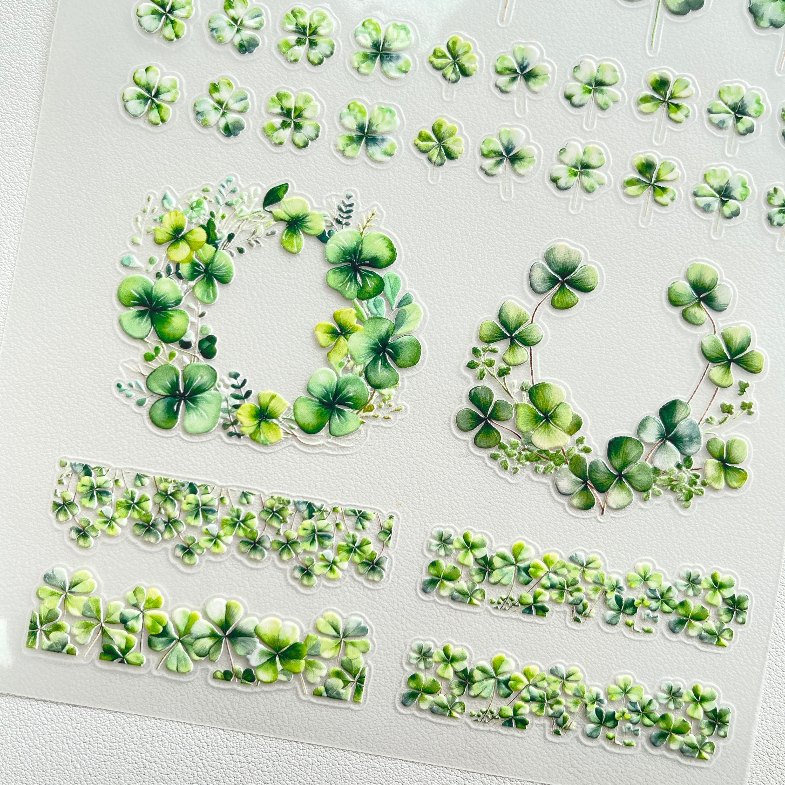 3D Four leaf clover PET Sticker 1 Pcs