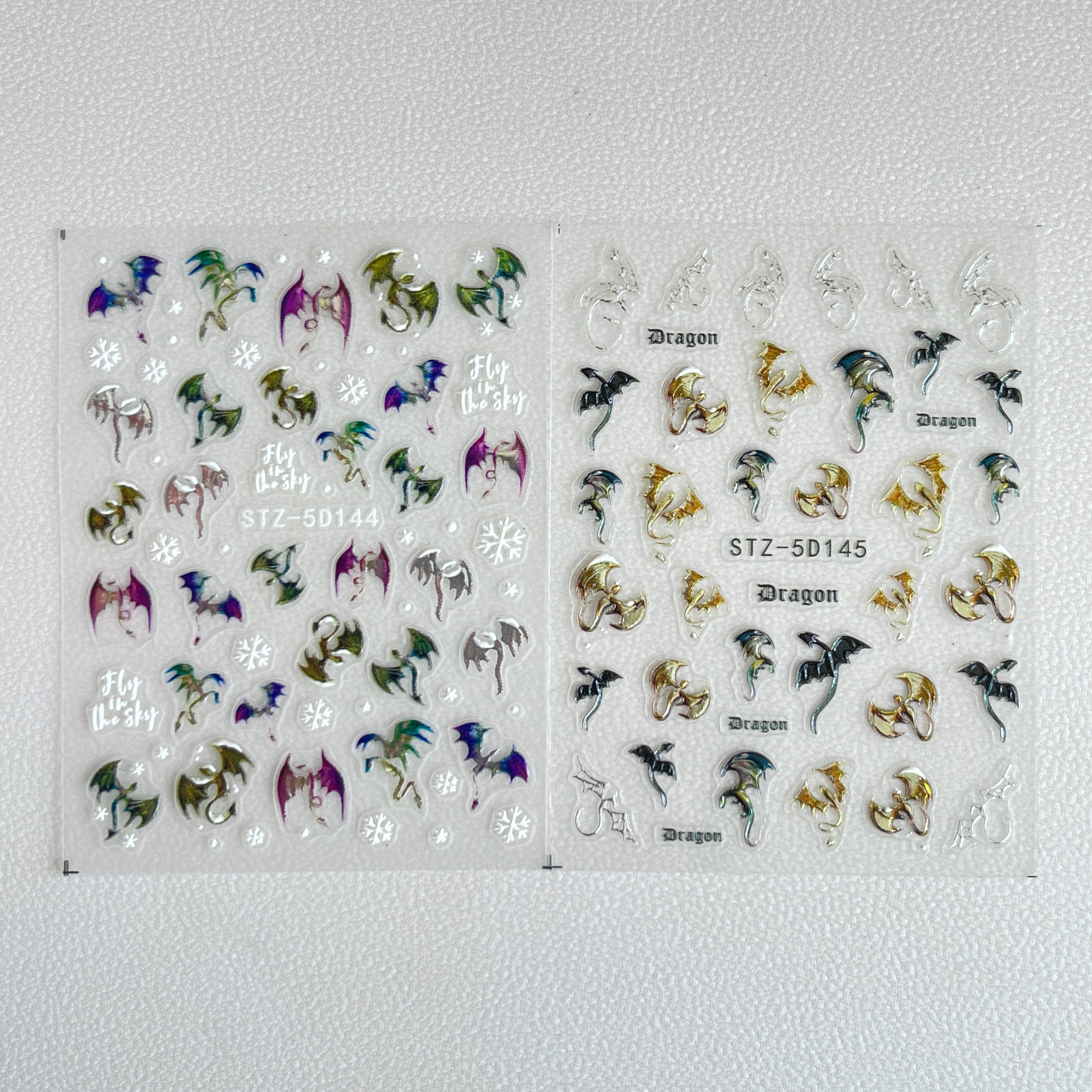 260112 M288- Dragon Embossed Mini sticker 1 Pcs