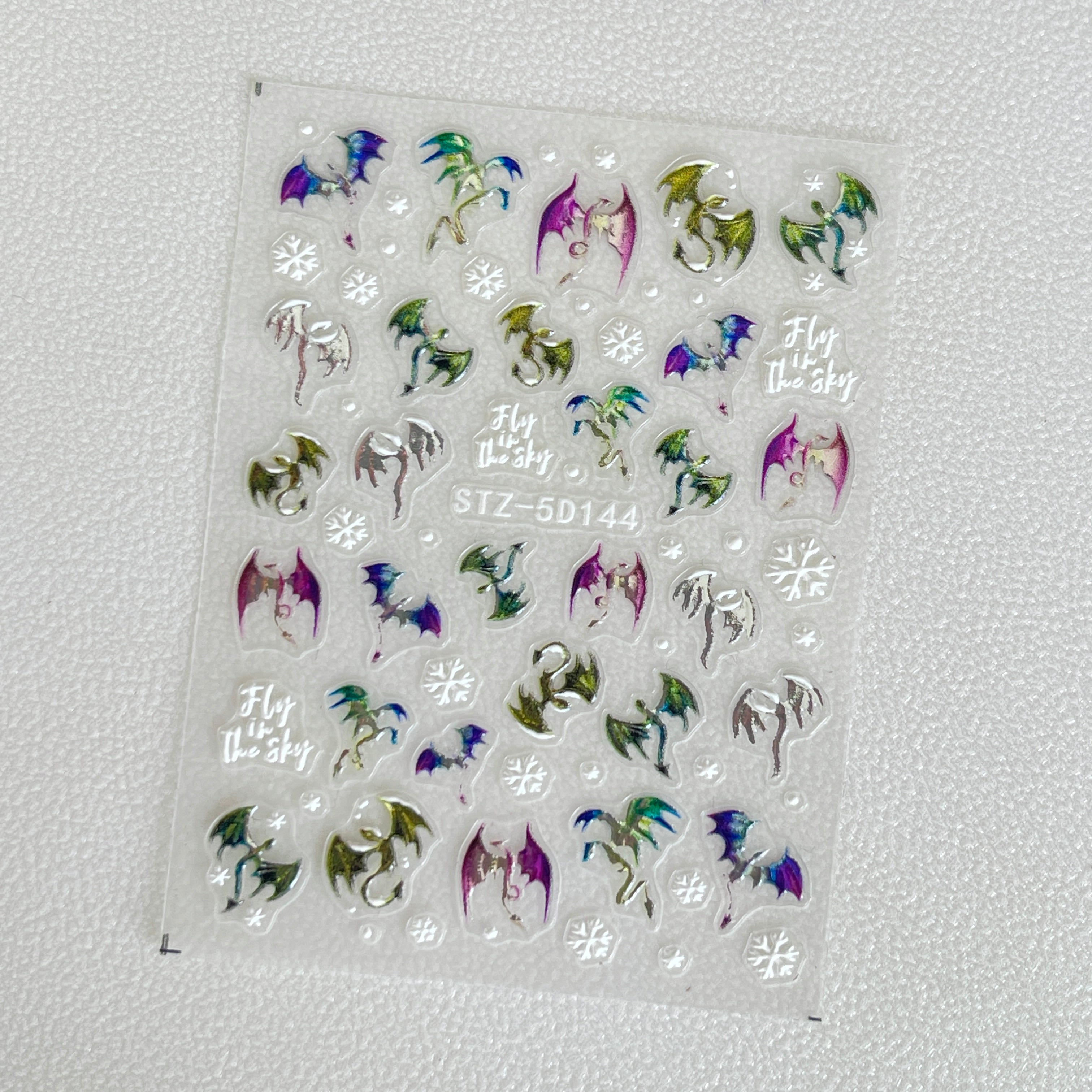 260112 M288- Dragon Embossed Mini sticker 1 Pcs