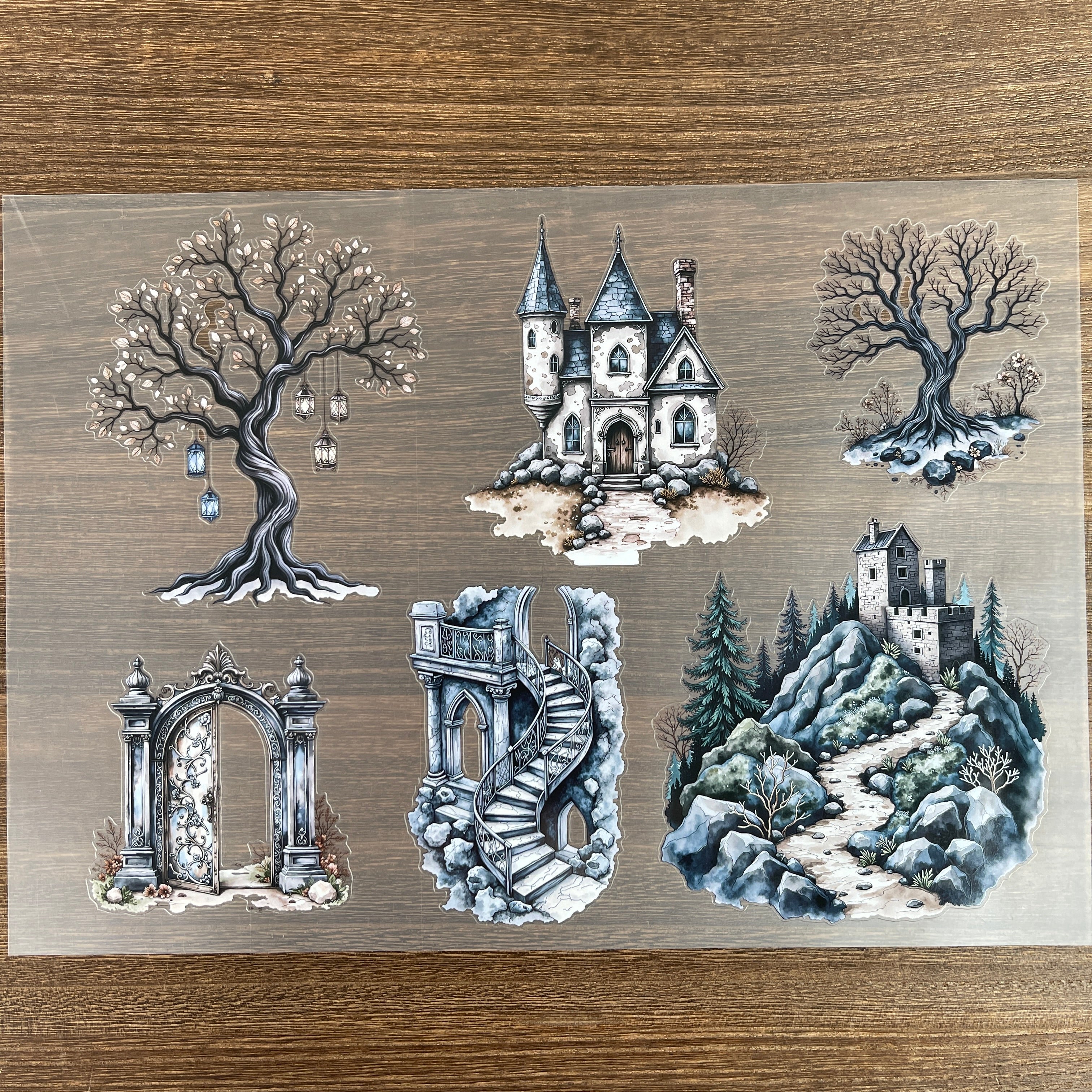 A4 The Gray Witch matte PET pre-cut large sticker 1 pack 3 sheets