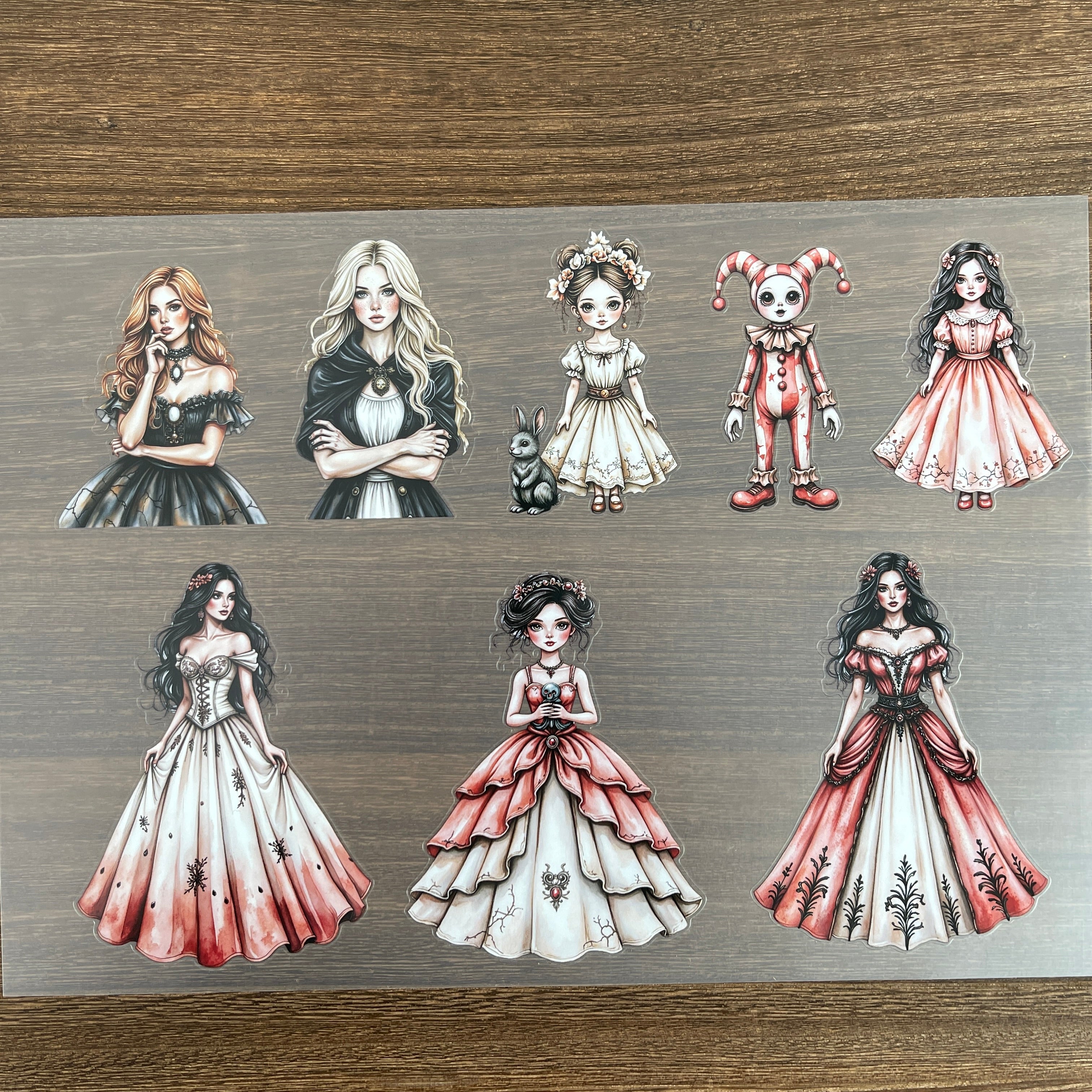 A4 Ghost doll matte PET pre-cut large sticker 1 pack 3 sheets