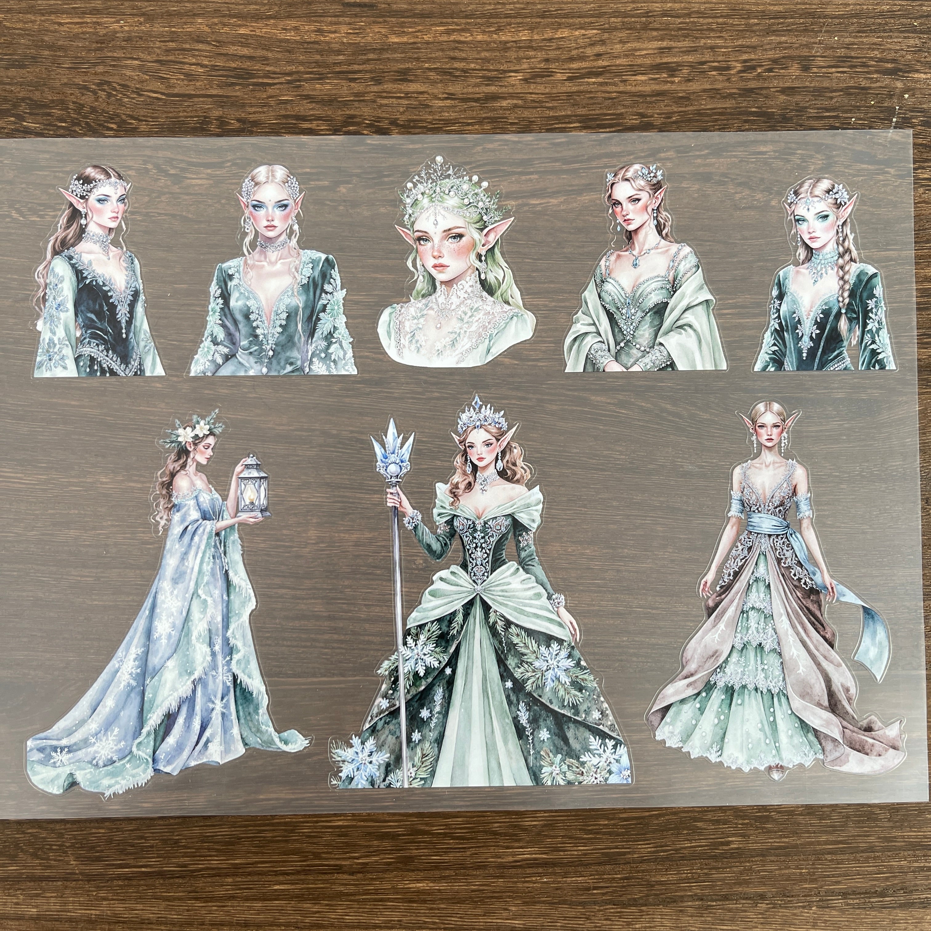 A4 Winter Elf matte PET pre-cut large sticker 1 pack 3 sheets