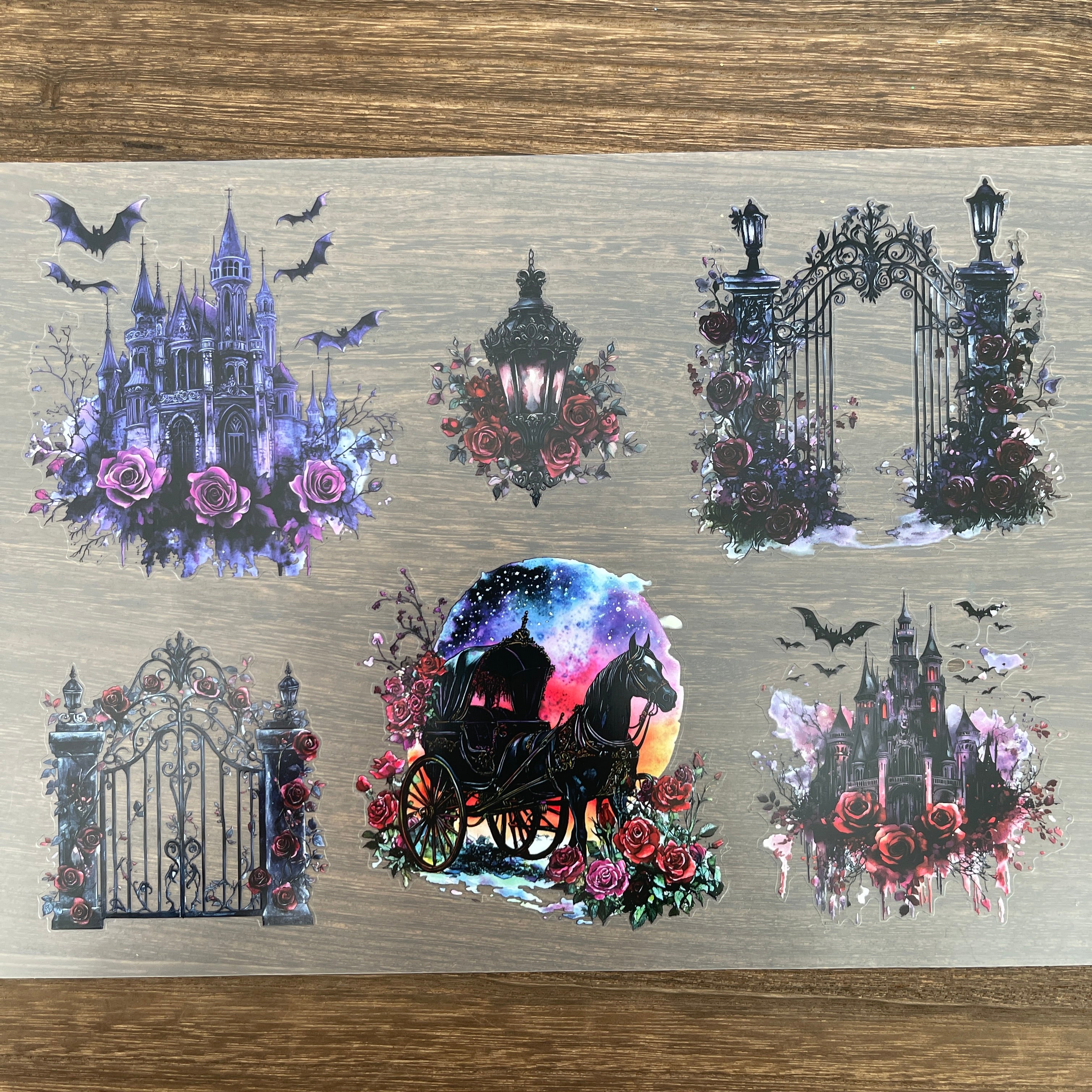 A4 Dark Romance matte PET pre-cut large sticker 1 pack 2 sheets