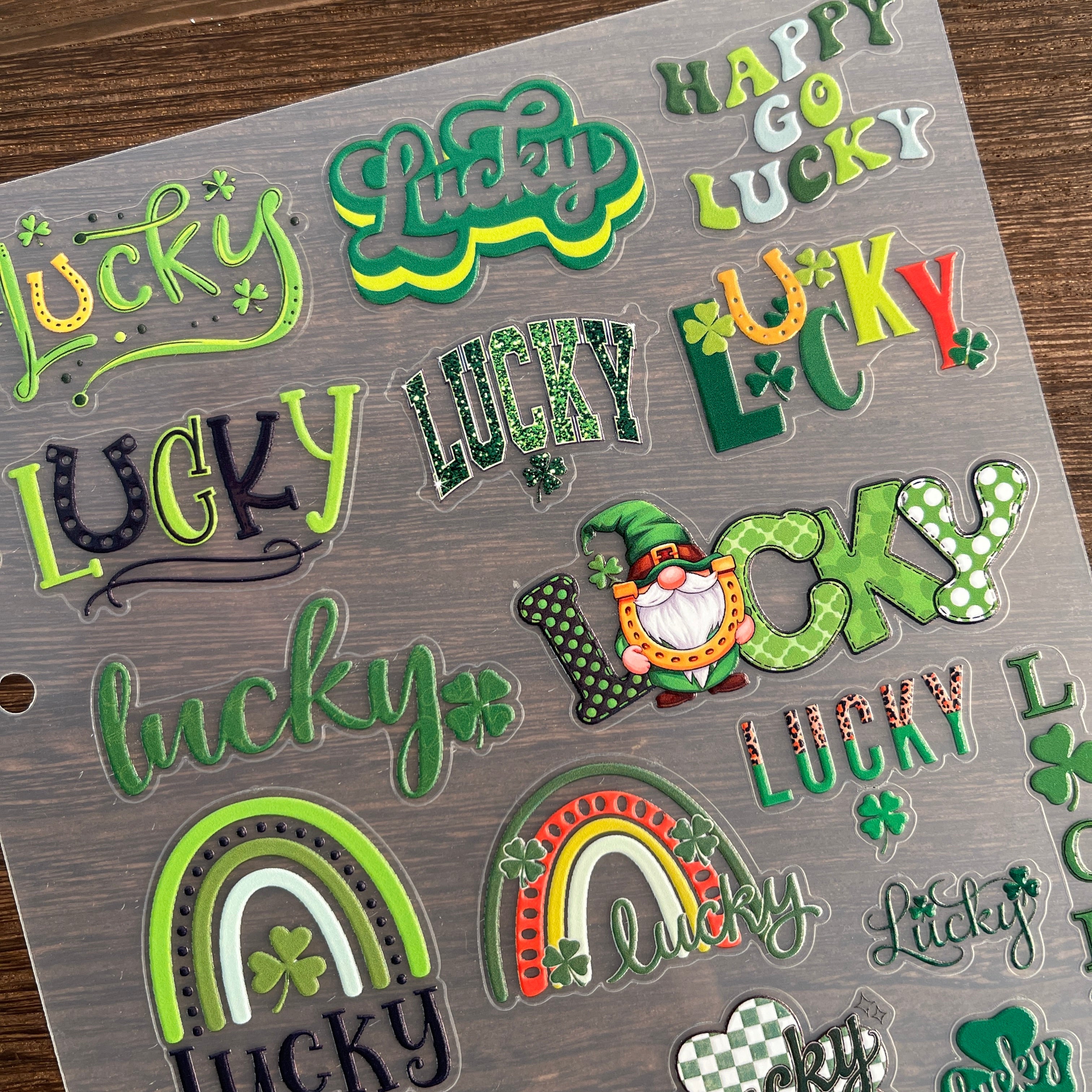 3D Lucky Four-Leaf Clover PET Sticker 1 Pcs