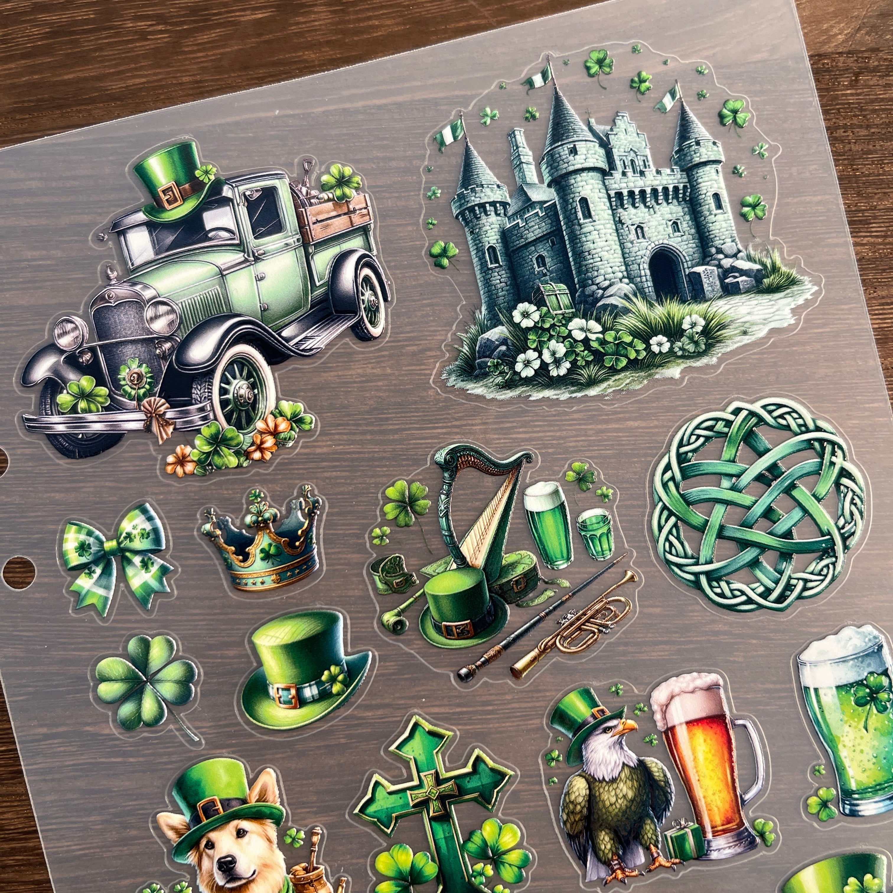 3D St. Patrick's Day Elevation PET Sticker 1 Pcs