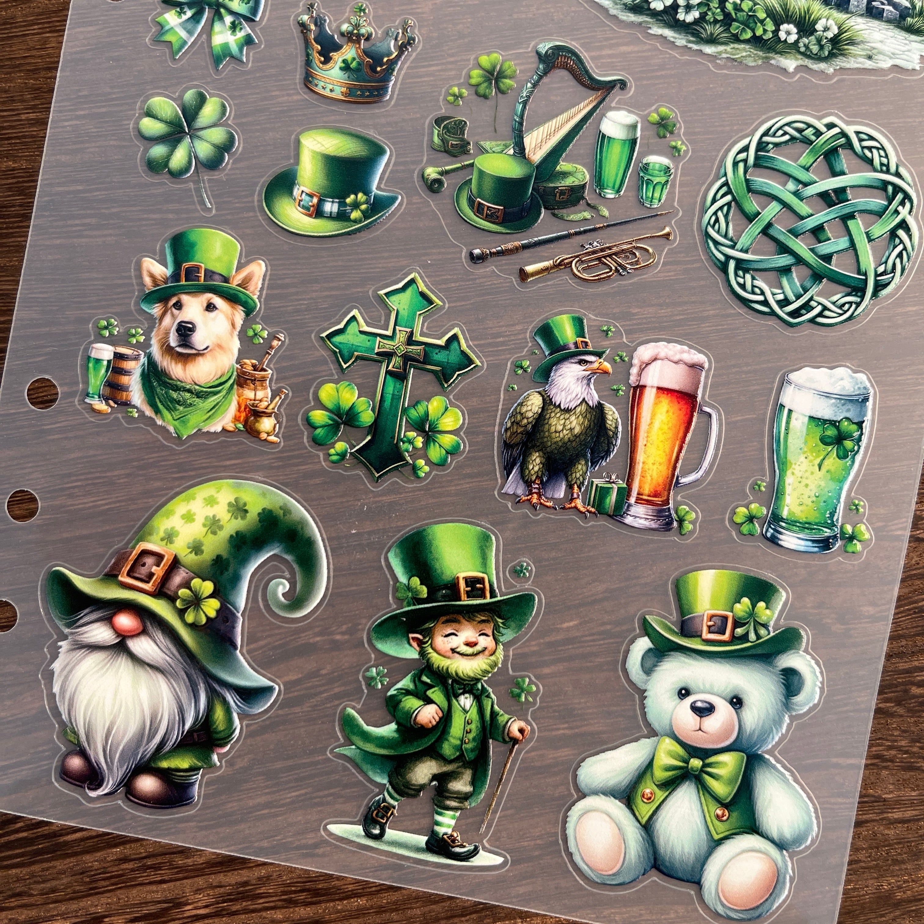 3D St. Patrick's Day Elevation PET Sticker 1 Pcs