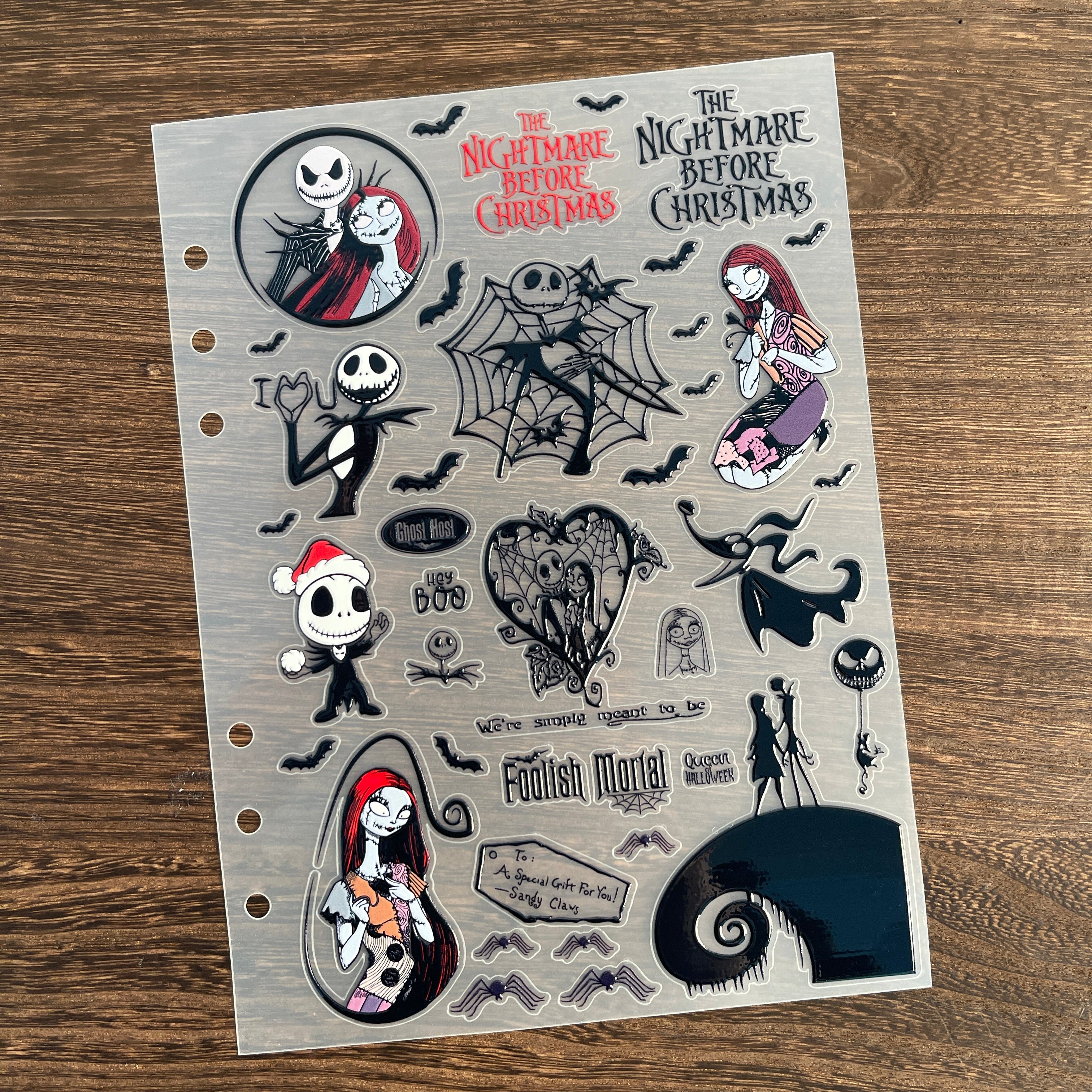 3D The Nightmare Before Christmas PET Sticker 1 Pcs