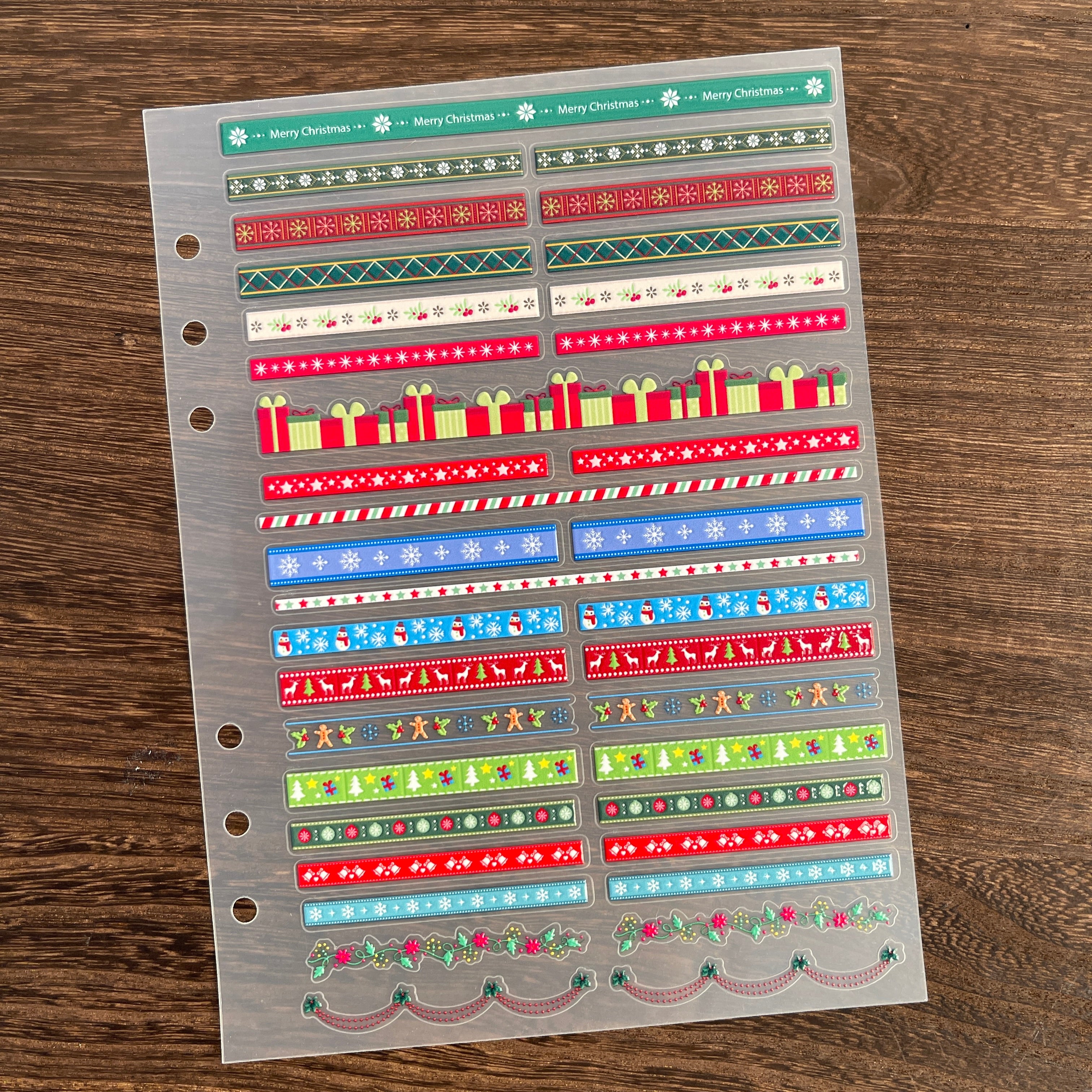 3D Christmas decoration line PET Sticker 1 Pcs