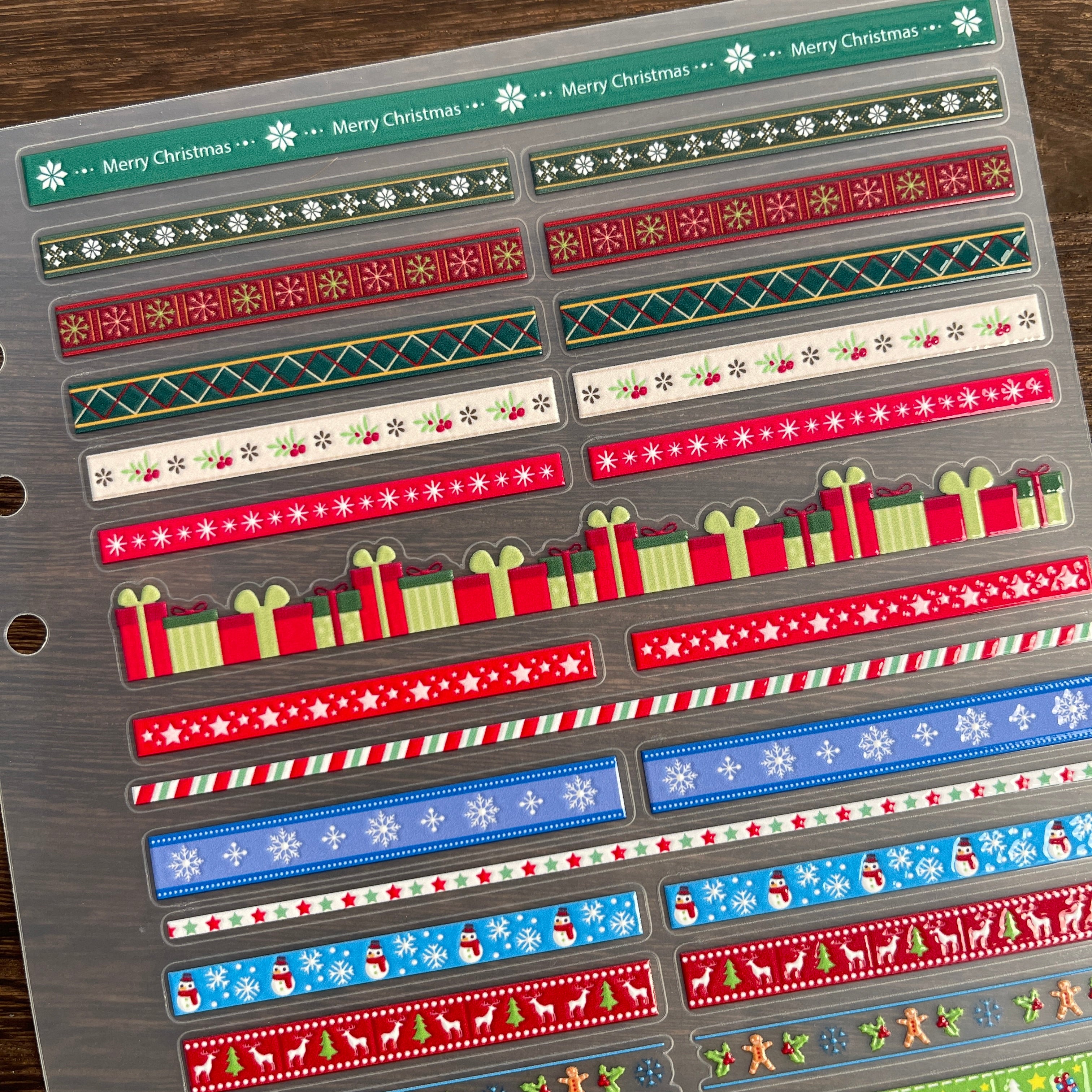 3D Christmas decoration line PET Sticker 1 Pcs