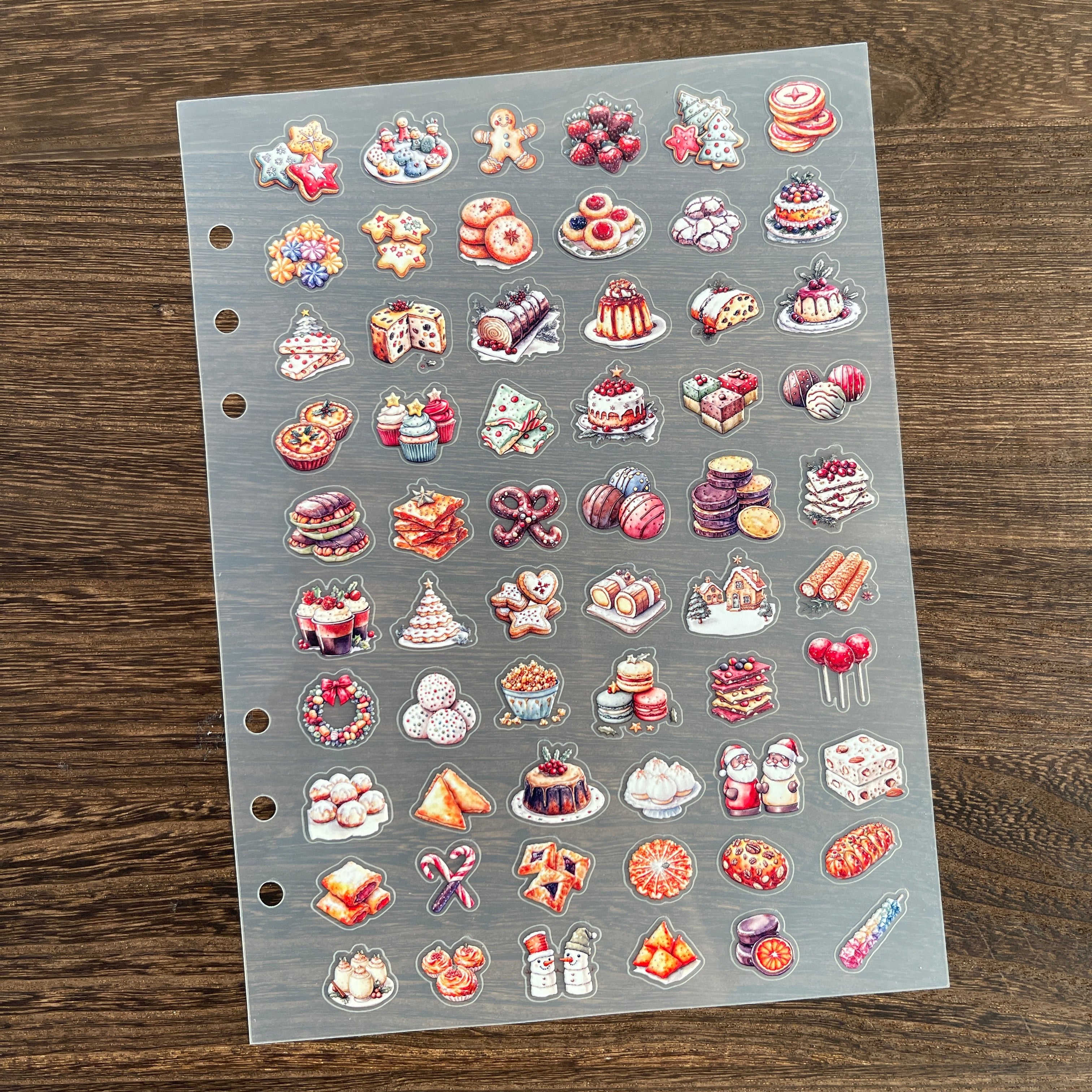 3D Christmas food PET Sticker 1 Pcs