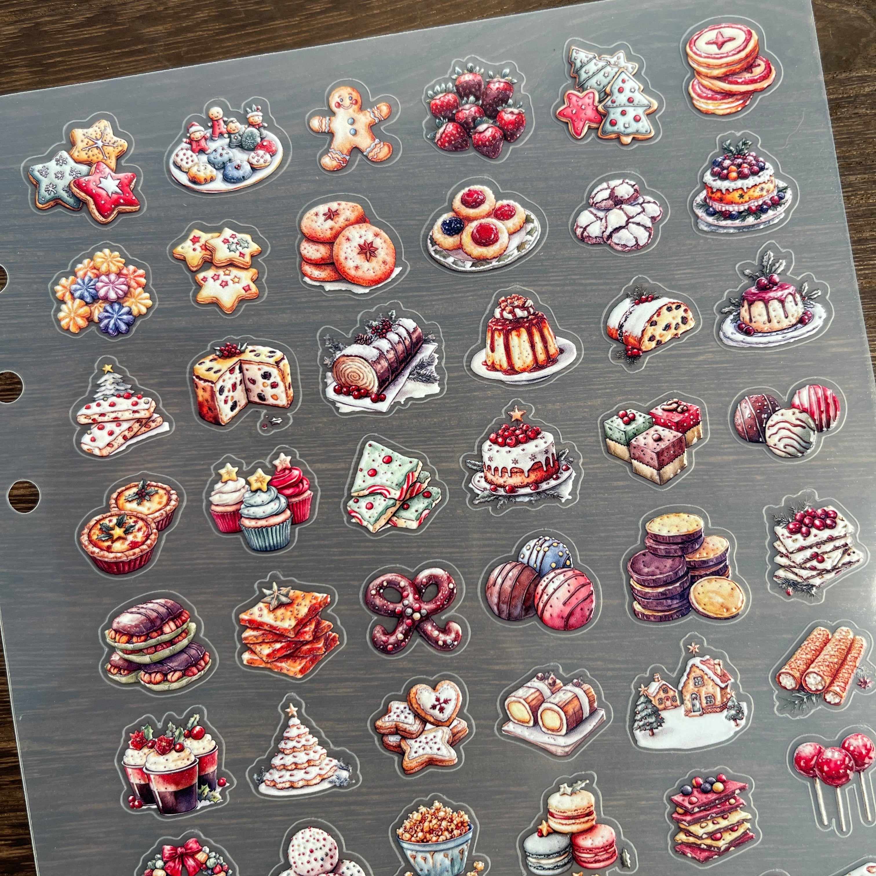 3D Christmas food PET Sticker 1 Pcs