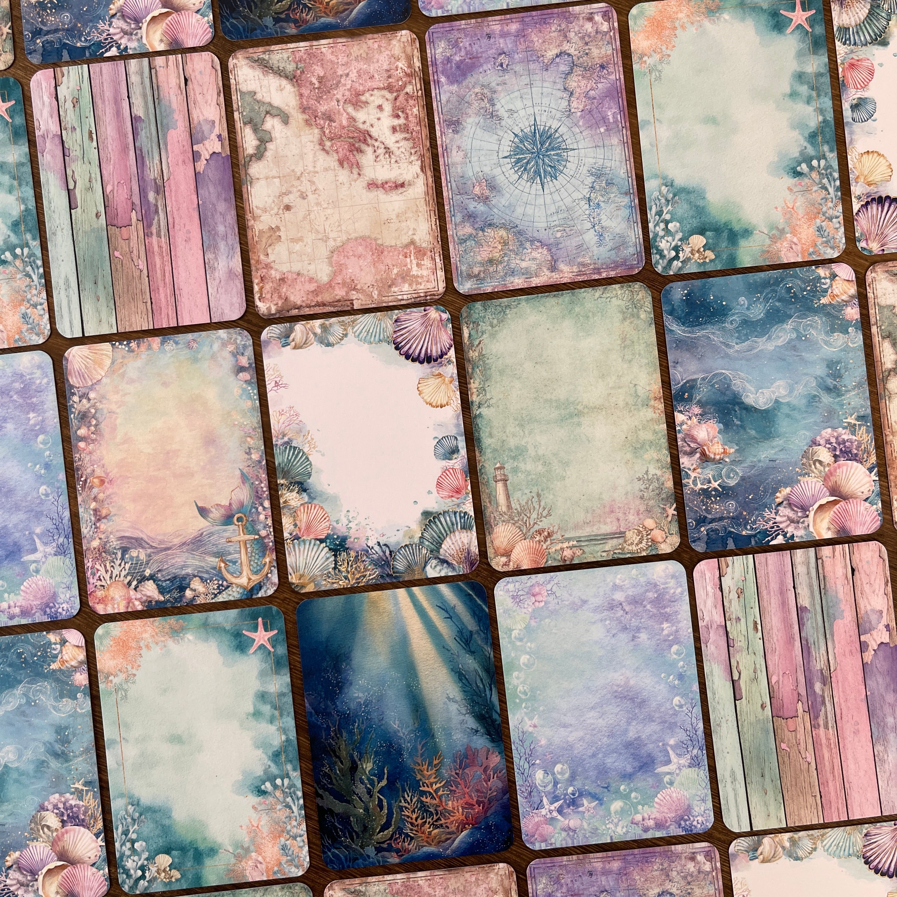 Mermaid background ATC cards 1 pack 20pcs 2.5*3.5 inch