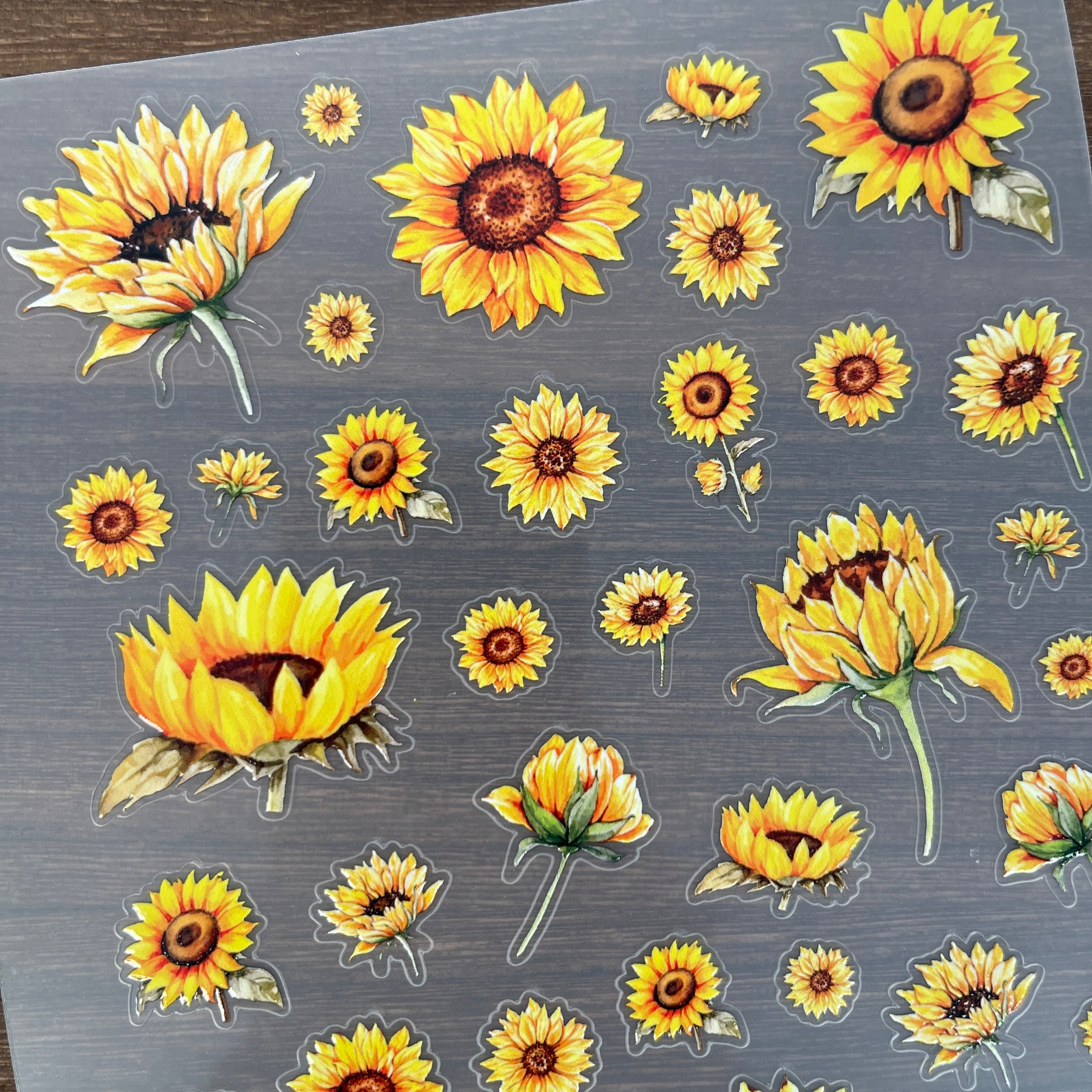 3D Sunflower PET Sticker 1 Pcs