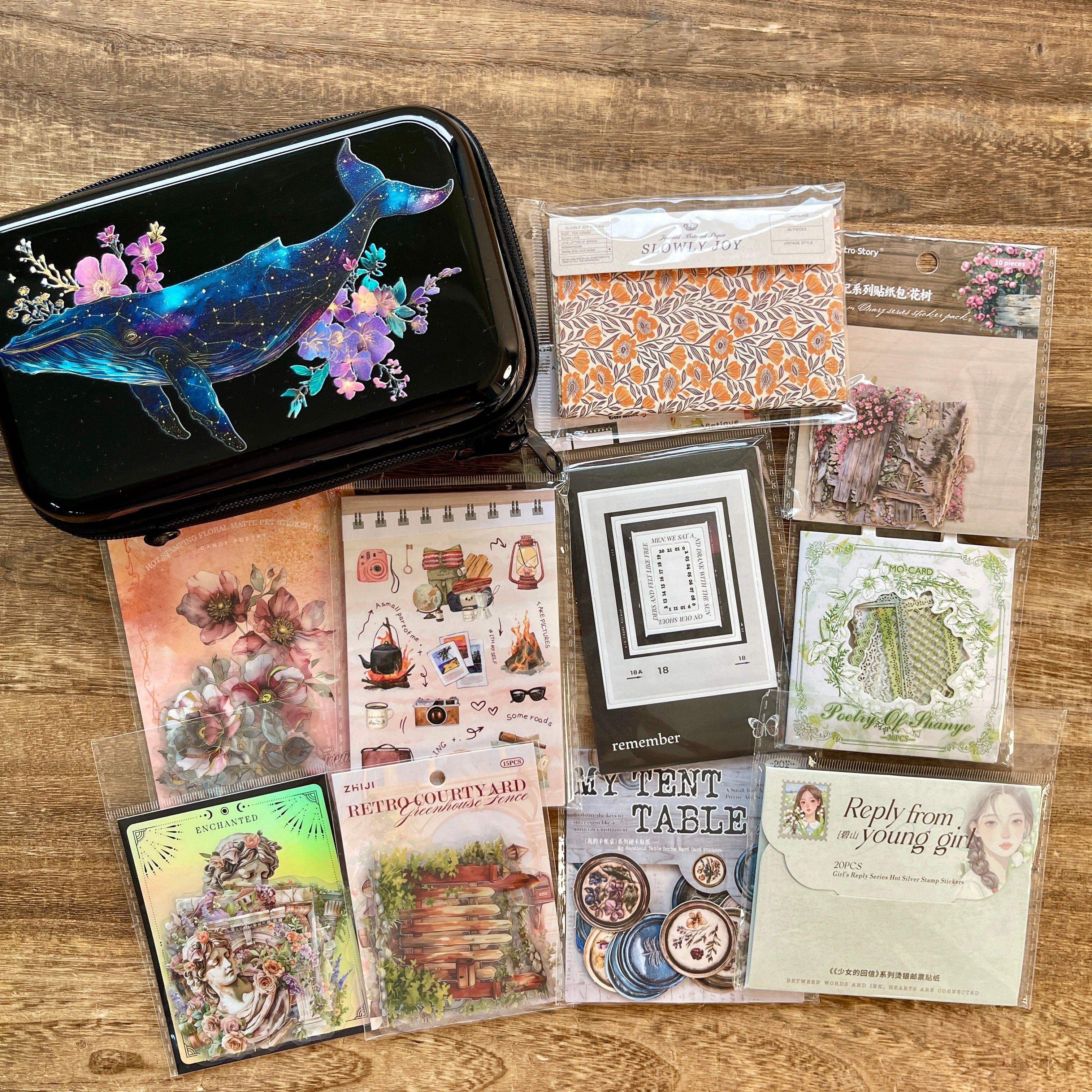 B163 Colorful journaling supplies mixed bundle