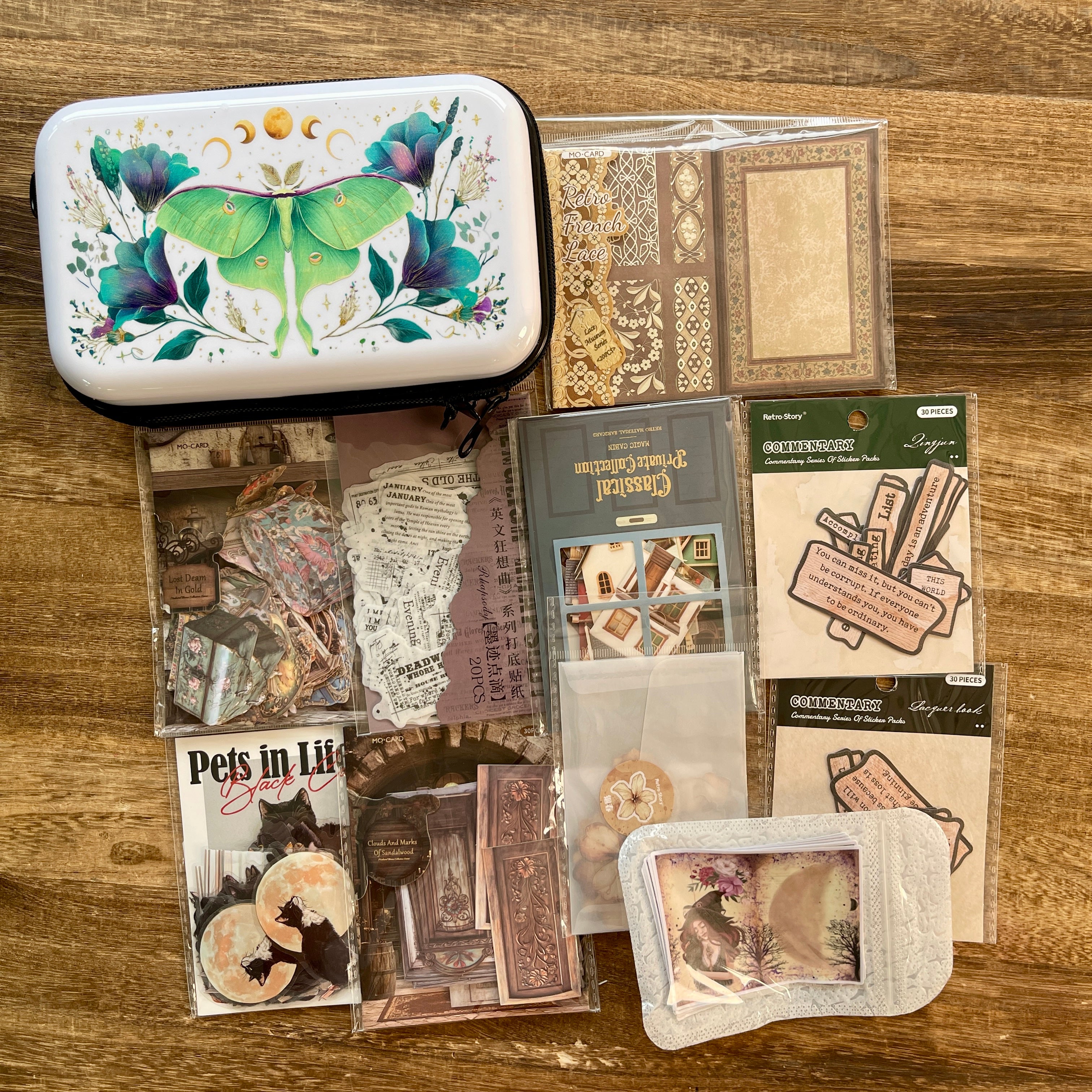 B166 Brown journaling supplies mixed bundle