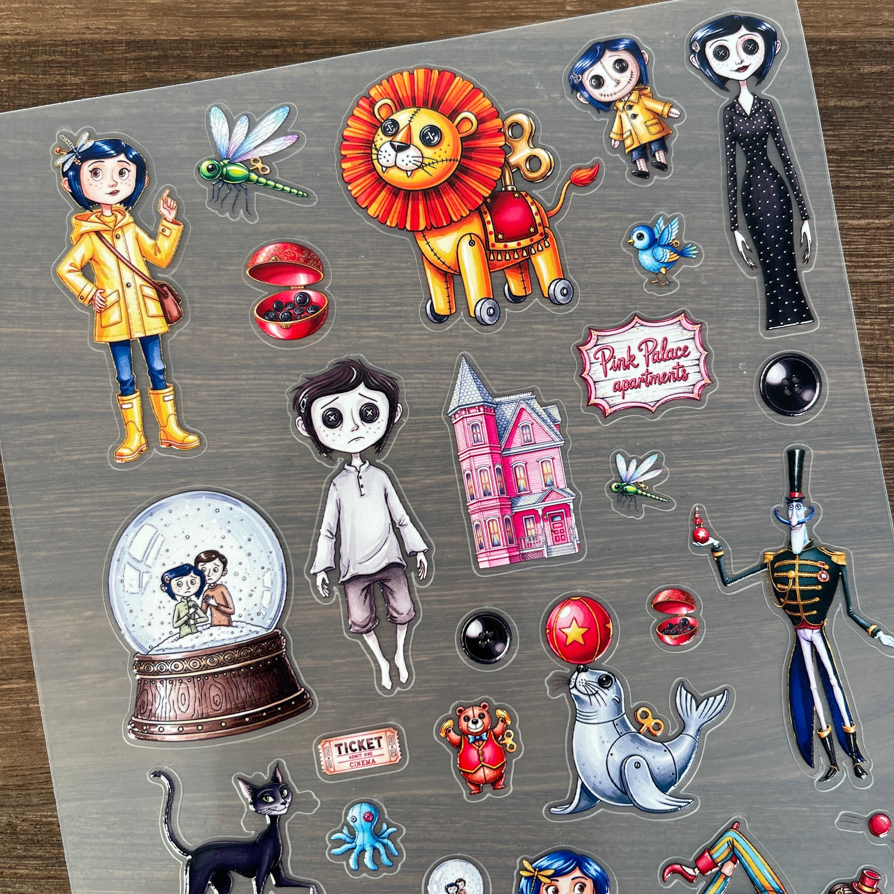 3D Coraline PET Sticker 1 Pcs
