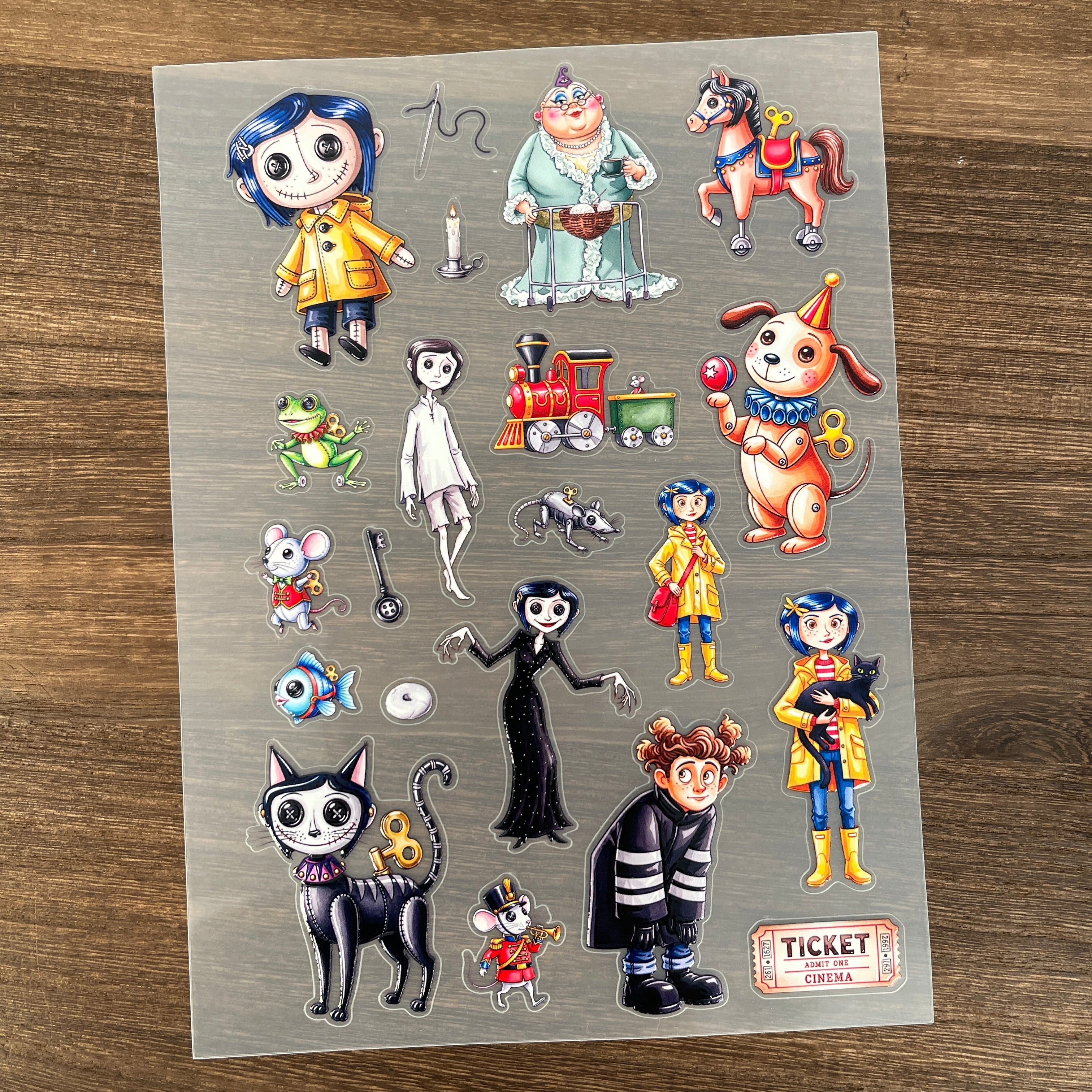 3D Coraline PET Sticker 1 Pcs
