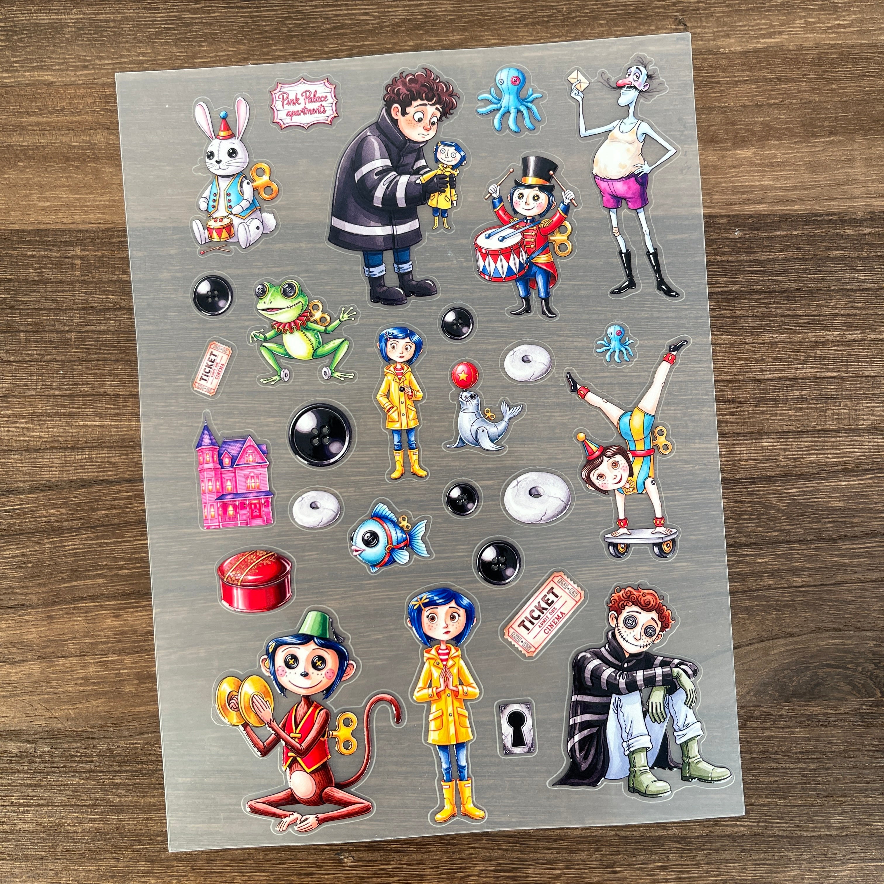 3D Coraline PET Sticker 1 Pcs