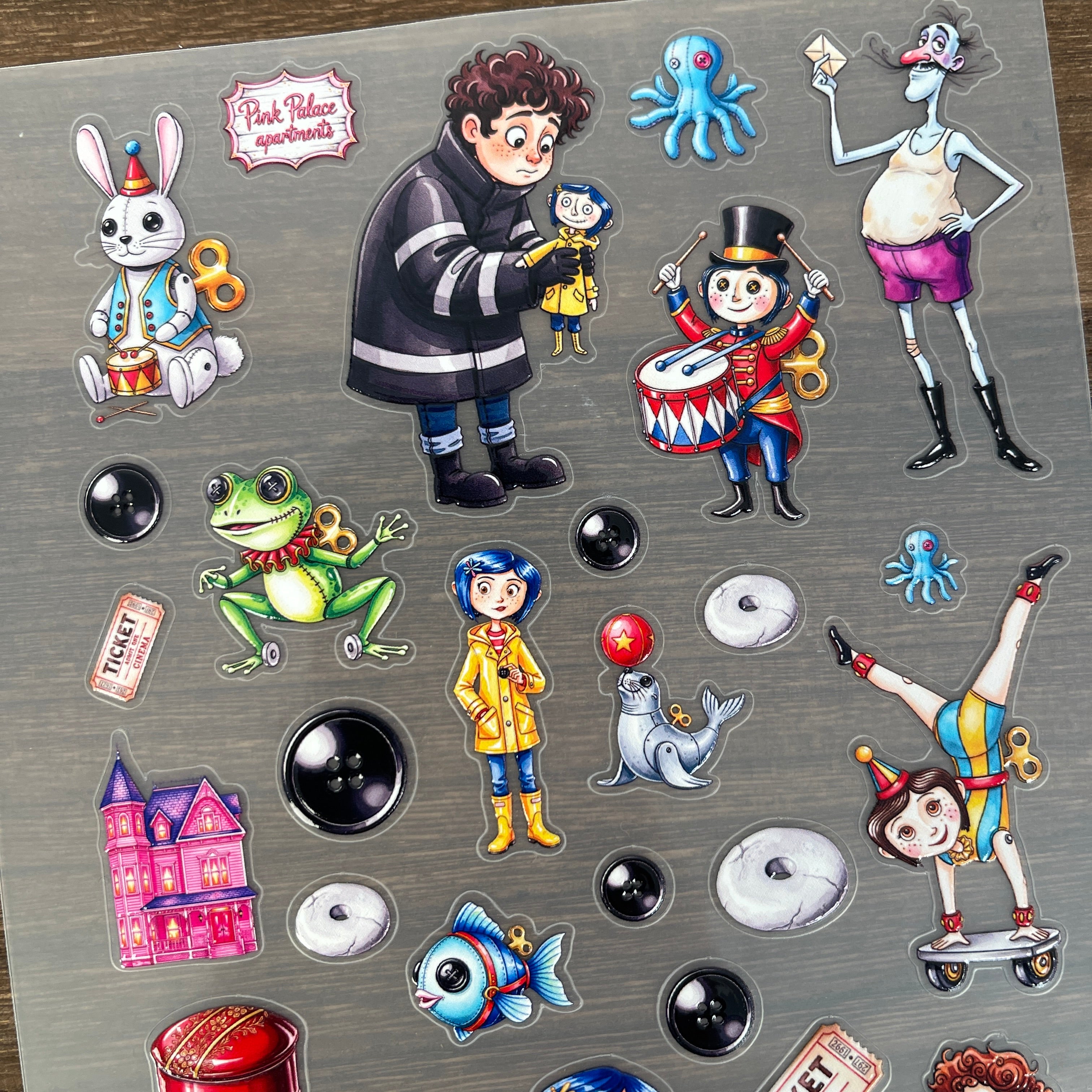 3D Coraline PET Sticker 1 Pcs