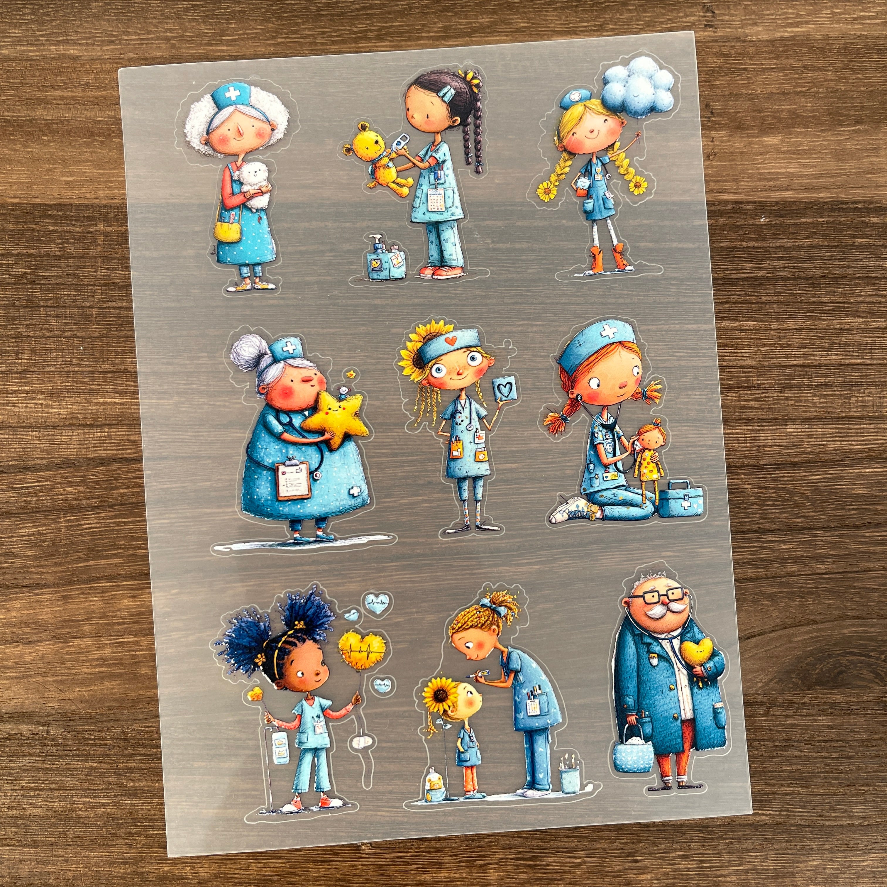 3D Cute Nurse PET Sticker 1 Pcs