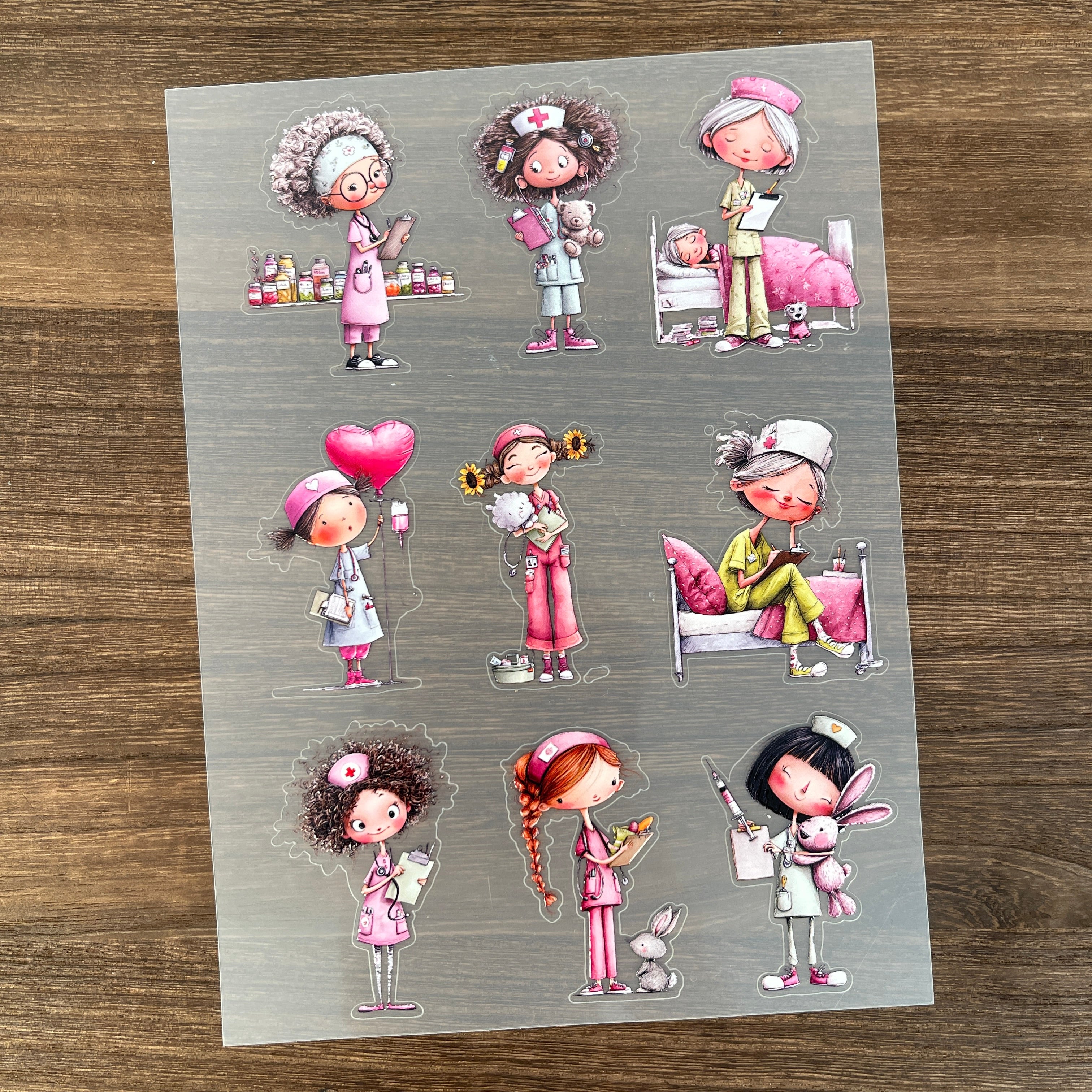 3D Cute Nurse PET Sticker 1 Pcs