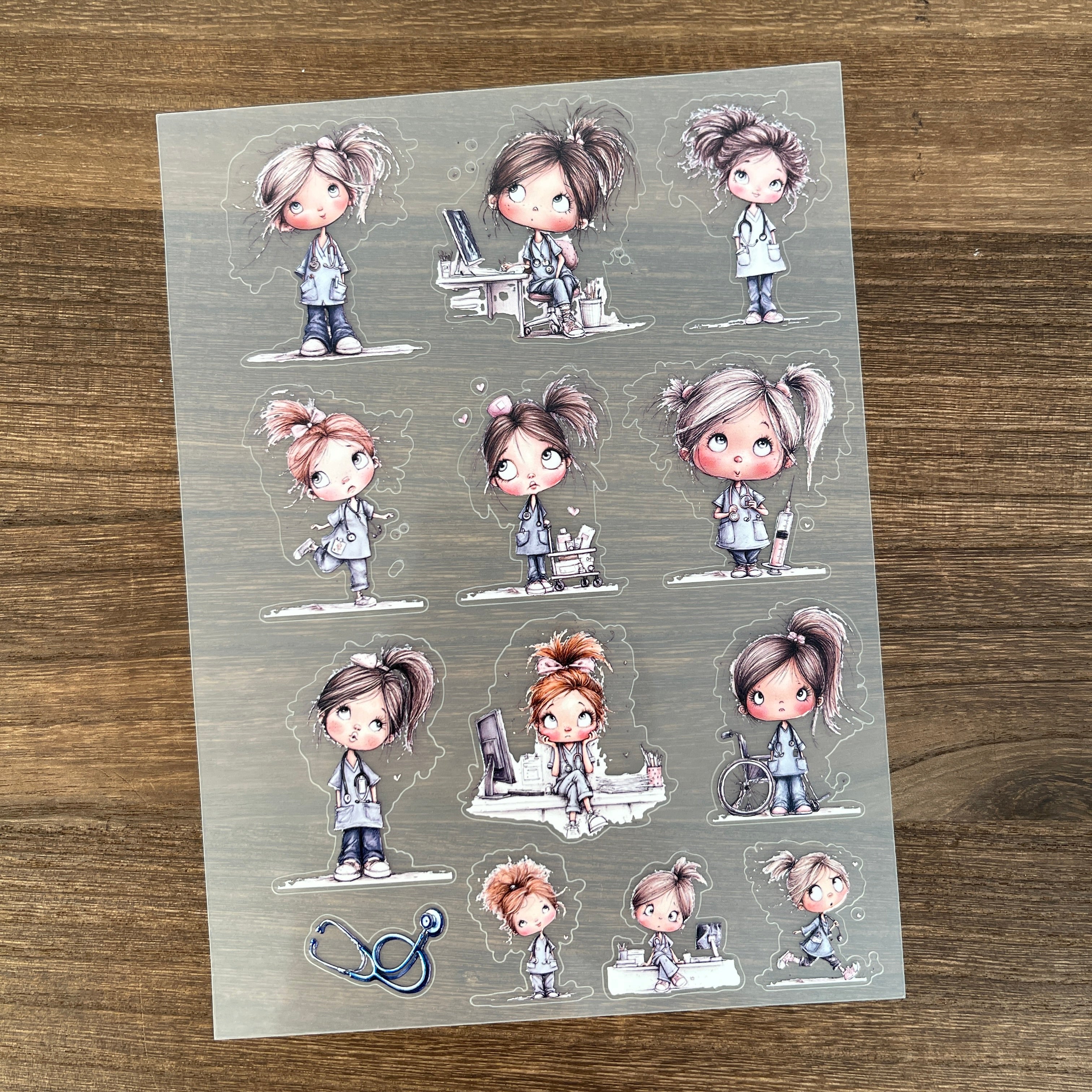 3D Nurse PET Sticker 1 Pcs