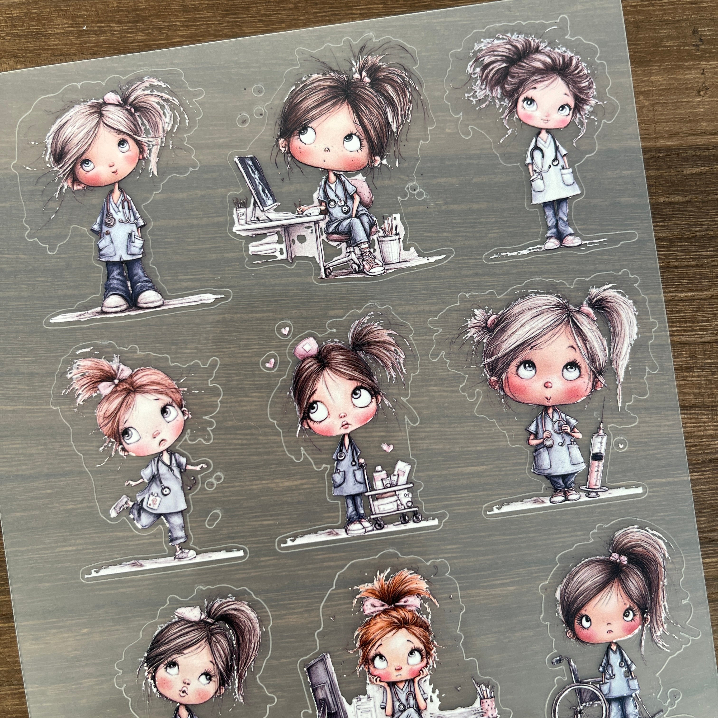 3D Nurse PET Sticker 1 Pcs