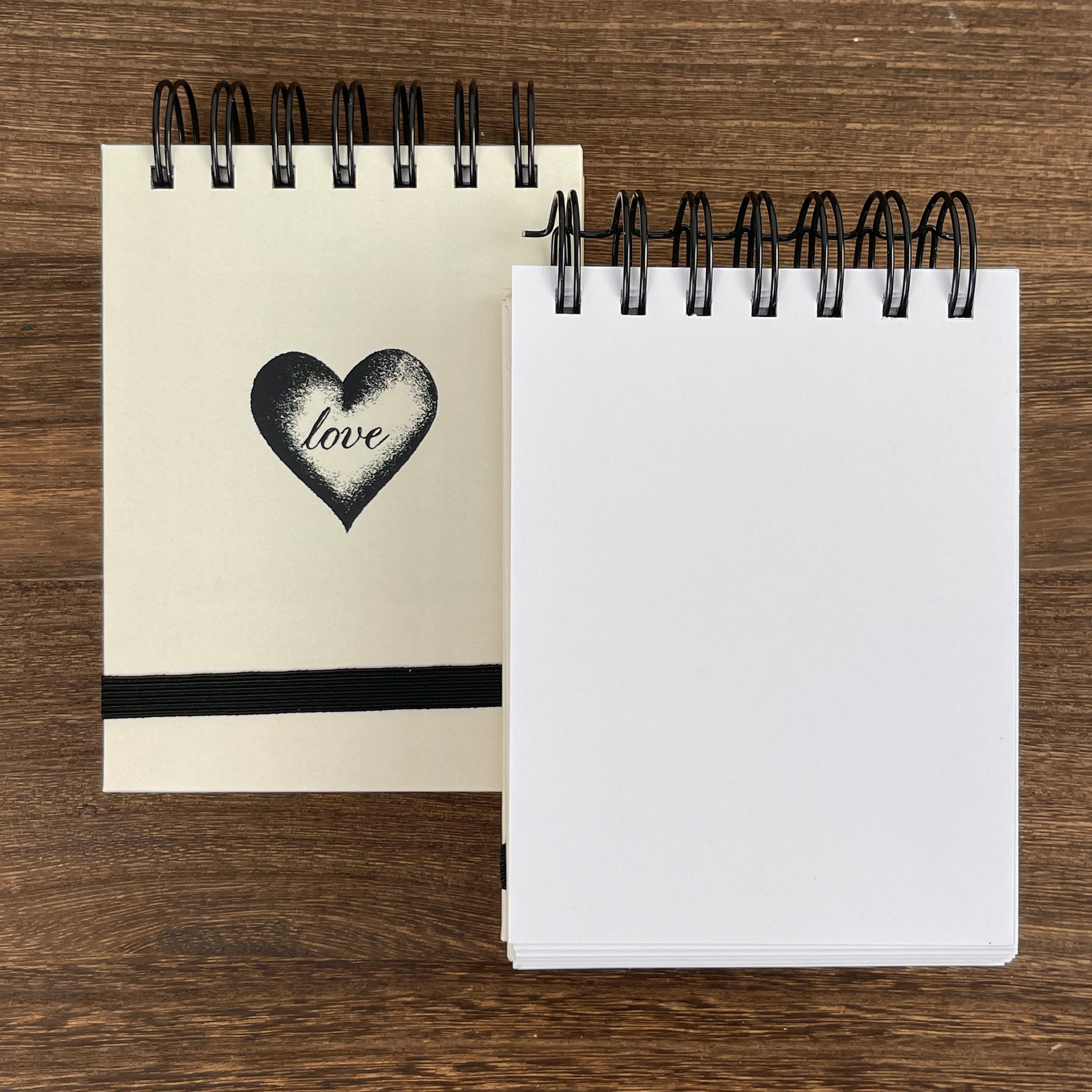"Love" Spiral Notebook with Blank Pages 10x13.5cm