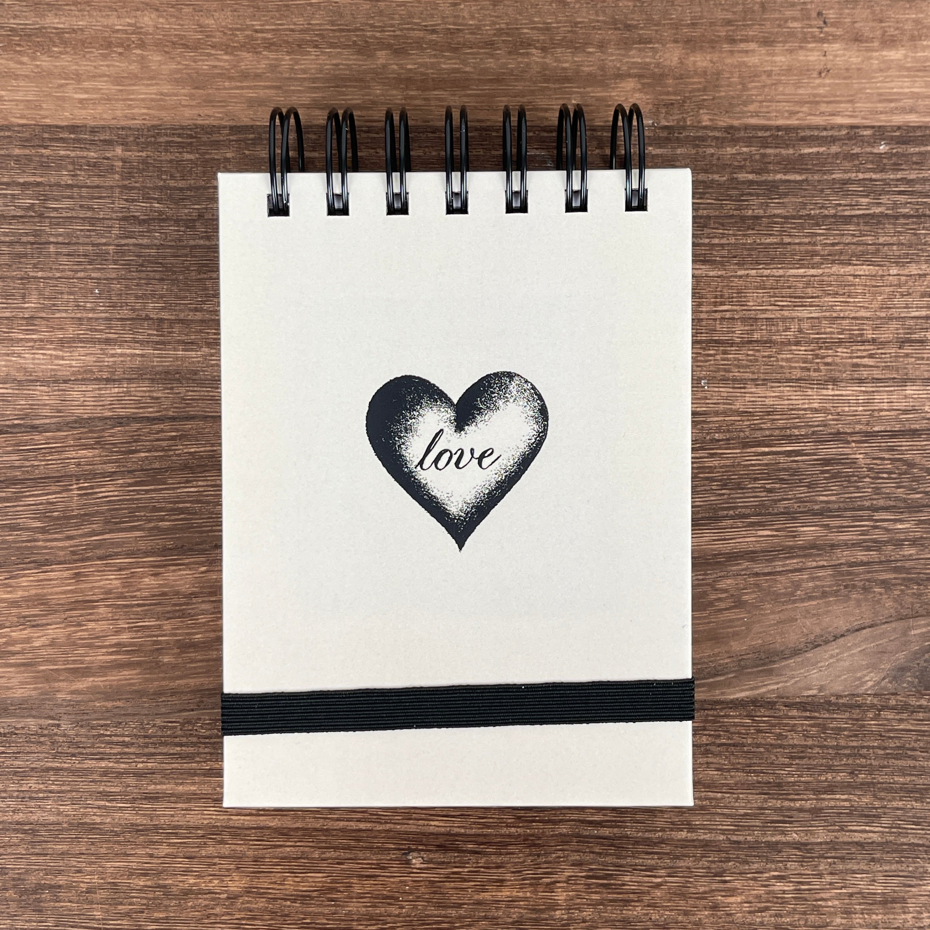 "Love" Spiral Notebook with Blank Pages 10x13.5cm