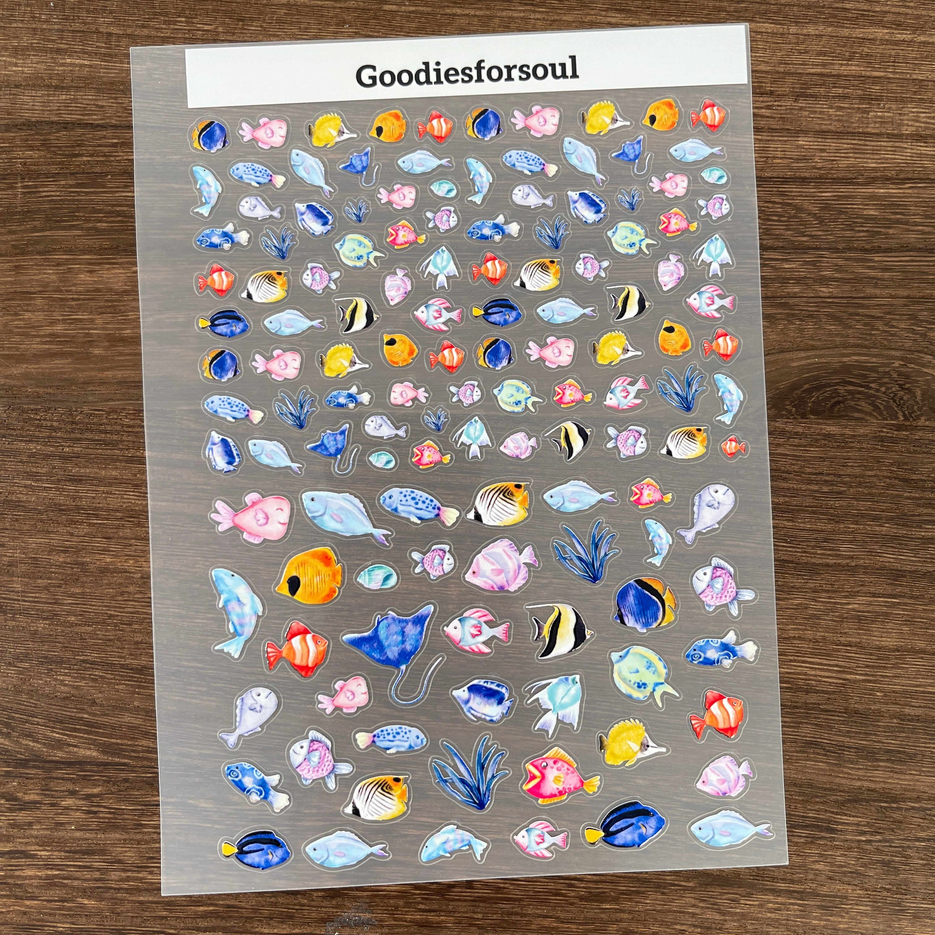 3D Colorful Fish PET Sticker 1 Pcs